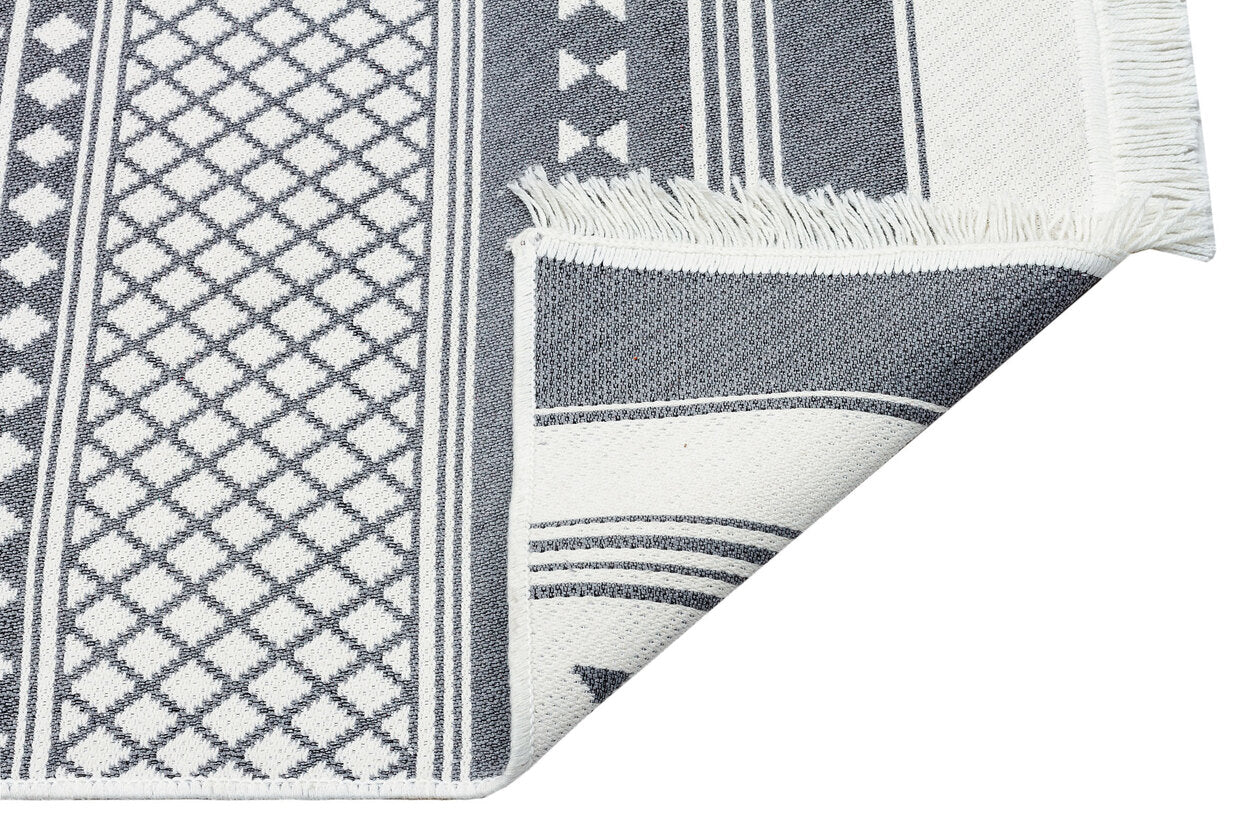 Arya AR 07 Gri - Yıkanabilir Çift Taraflı Modern Dokuma Kilim