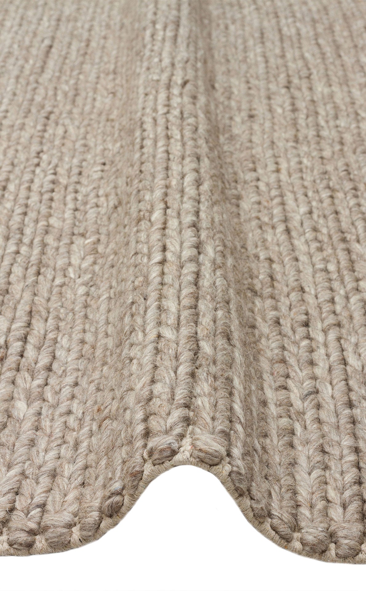 BASKETWEAVE BROWN - JADE - Naturel Kazak Örgü Desenli El Dokuma Örgü Halı