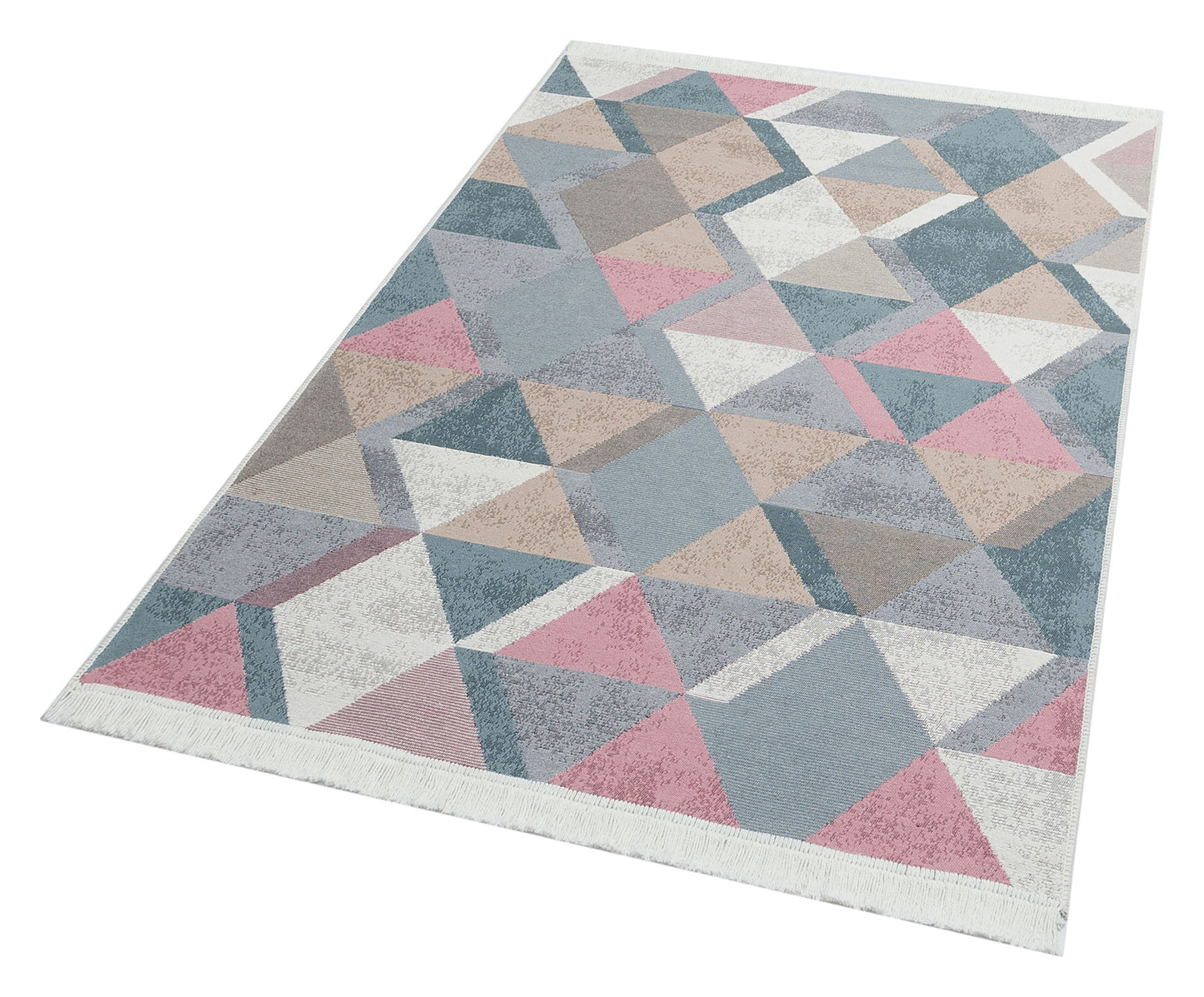 Arya AR 10 Mavi Pembe - Yıkanabilir Çift Taraflı Modern Dokuma Kilim