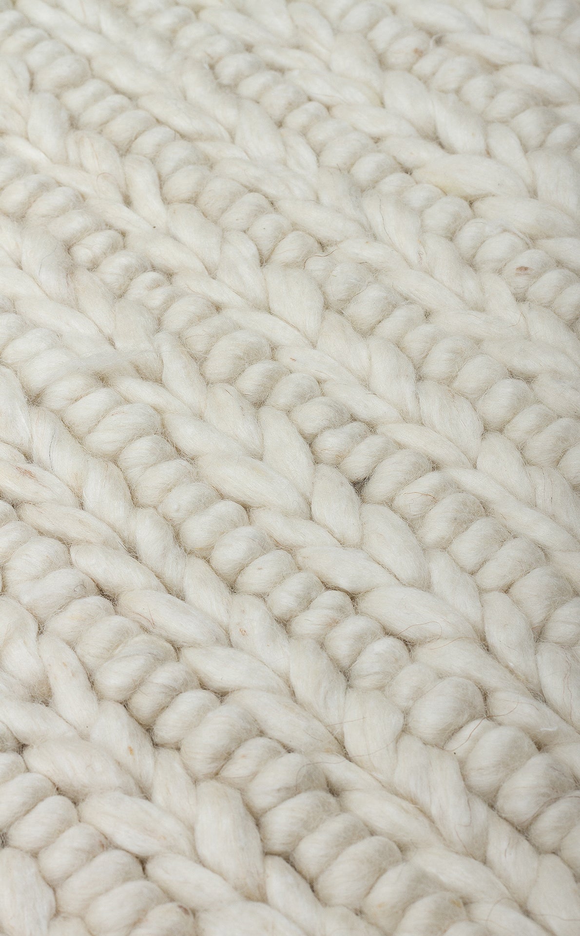 JD 07 WHITE - JADE - Naturel Kazak Örgü Desenli El Dokuma Örgü Halı