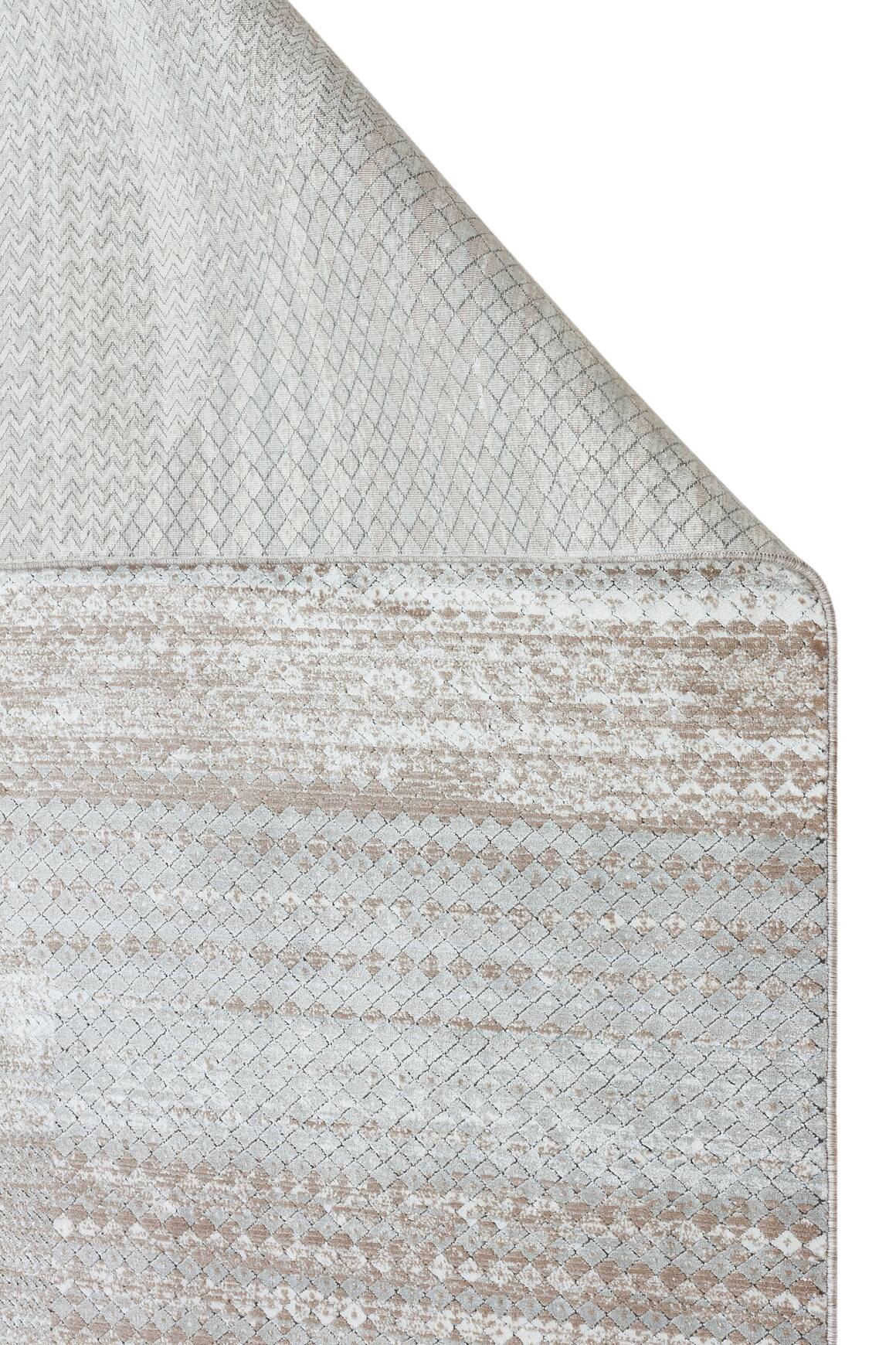 Heriz 8218 Gri - Viskon Bambu Dokuma Halı | Modern Salon Halısı