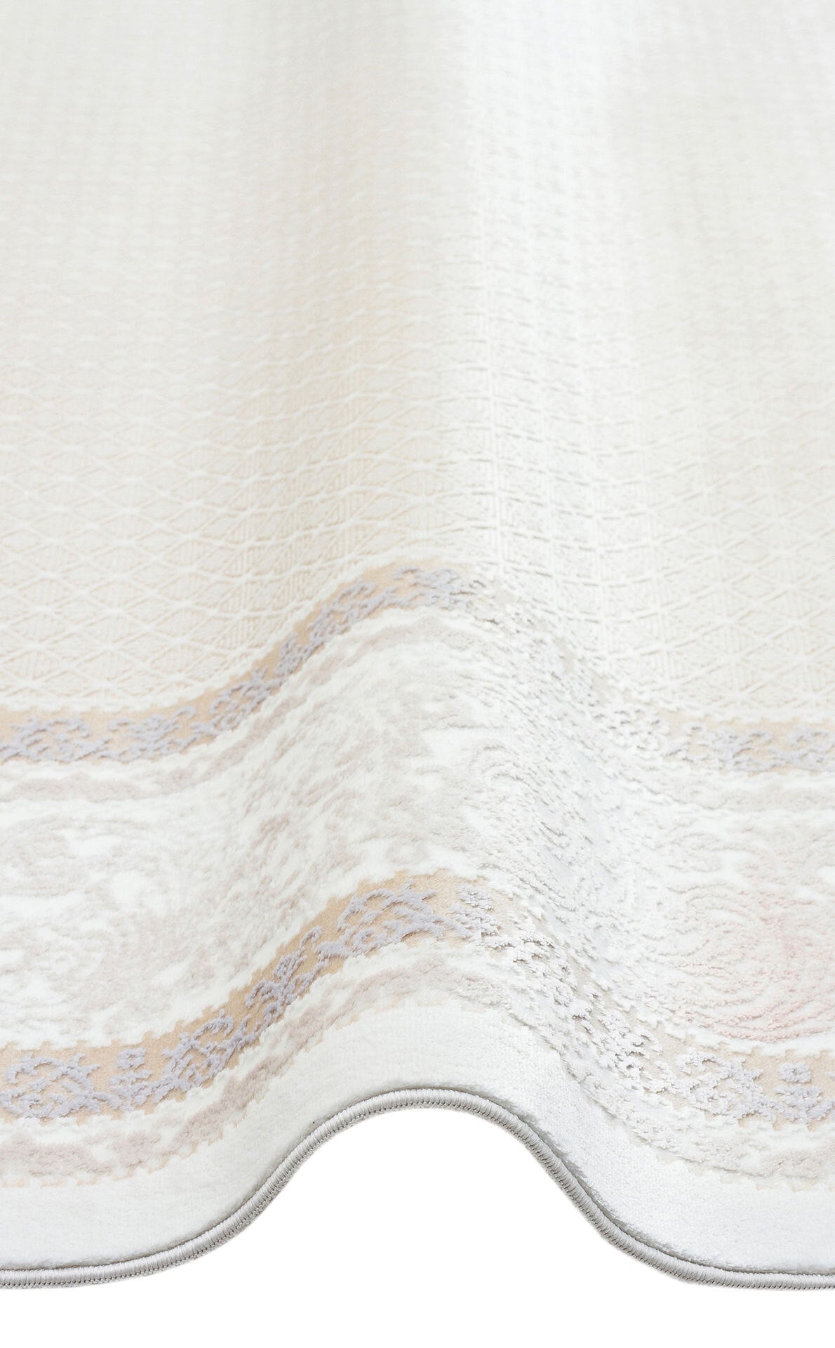 ST 104 BEIGE - SATEEN - Yıkanabilir Kaymaz Tabanlı Hav Vermez Sık Dokuma Modern Halı