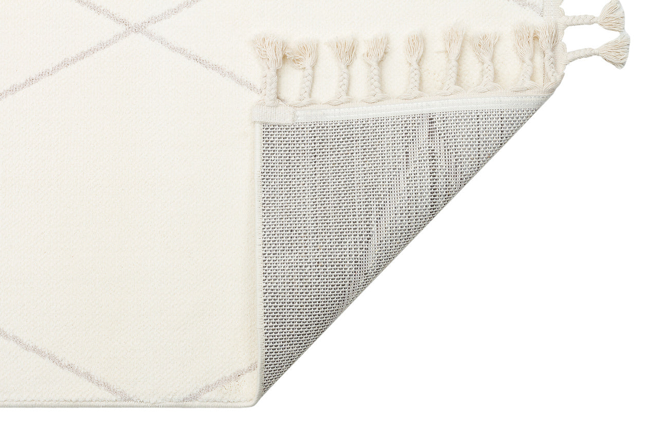 URB 02 WHITE - URBAN - Etnik Desenlere Sahip Hav Toz Vermez Yumuşak Dokulu Modern Halı
