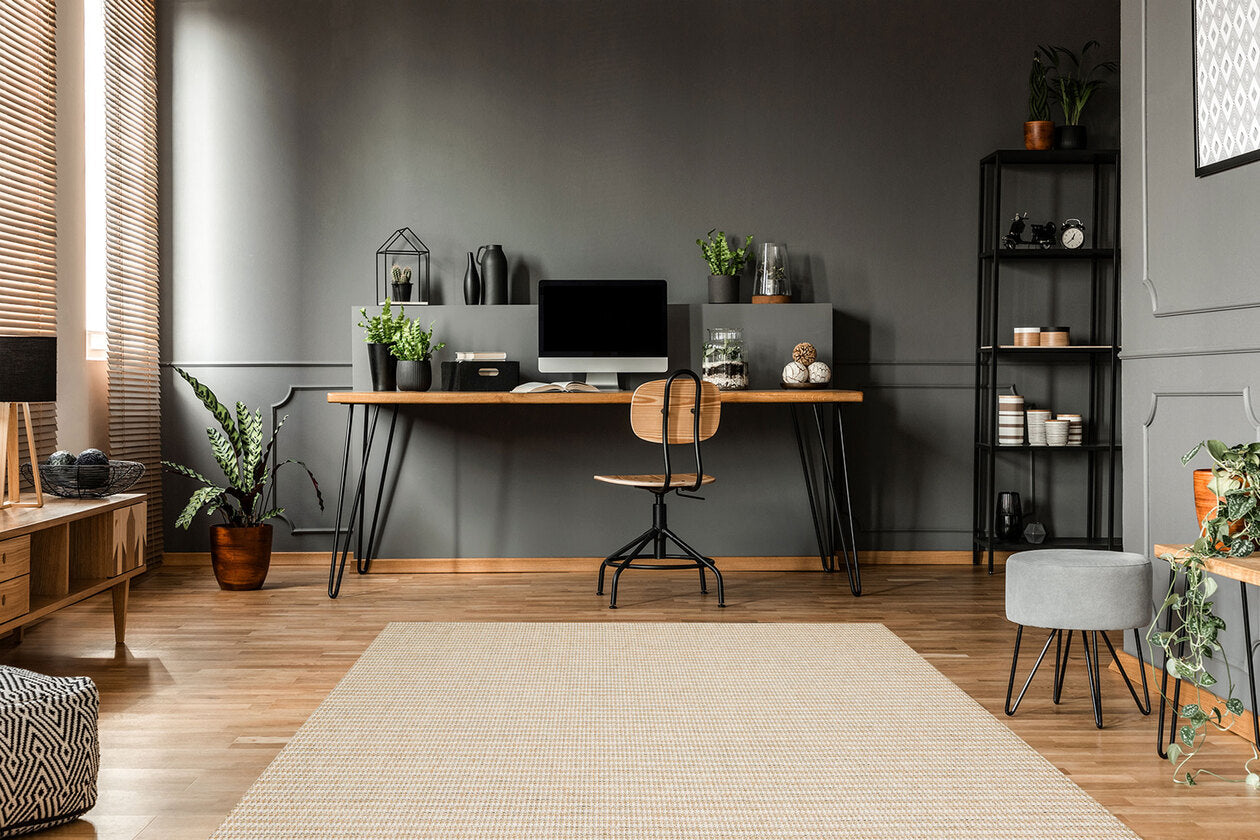BRK 01 CREAM SILVER - BROOKLYN - Hasır Görünümlü Kaymaz Renkli Dokuma Modern Kilim