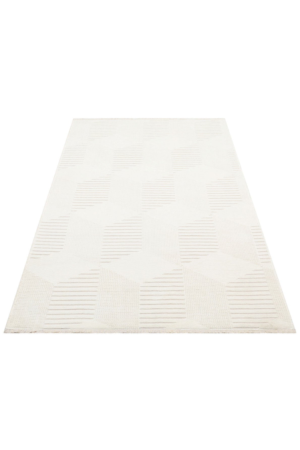 Ada 01 Krem - Yıkanabilir Kaymaz Hav Yapmaz Modern Düz Dokuma Kilim