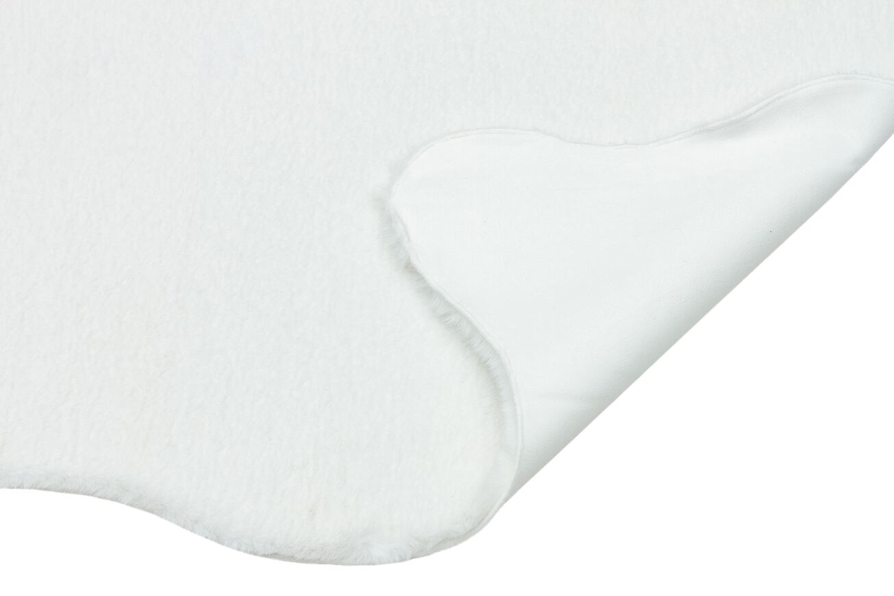 Solo 1611 Beyaz - Tüy Dökmez Kaydırmaz Tabanlı Modern Peluş Halı