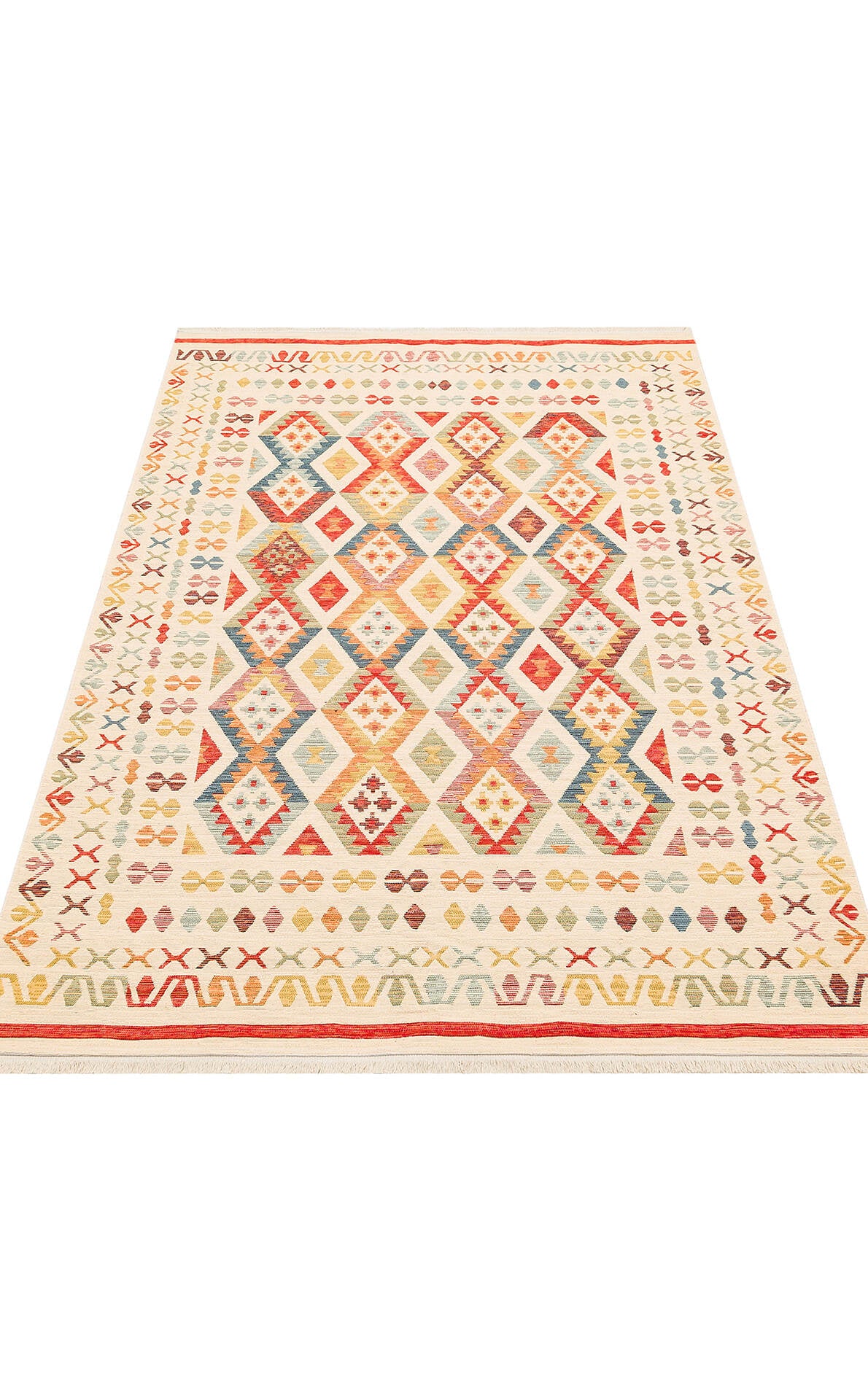 Nomad NMD 08 Çok Renkli - Çift Taraflı Yıkanabilir Kilim | Otantik Kilim
