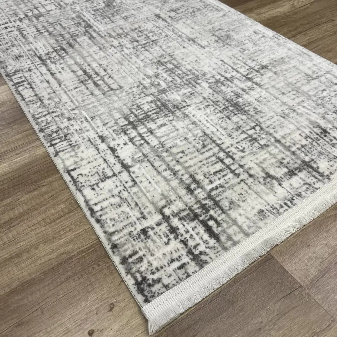 Dekor Modern Halı 1057 Gri Yumuşak Dokulu Saçaksız Salon Halısı