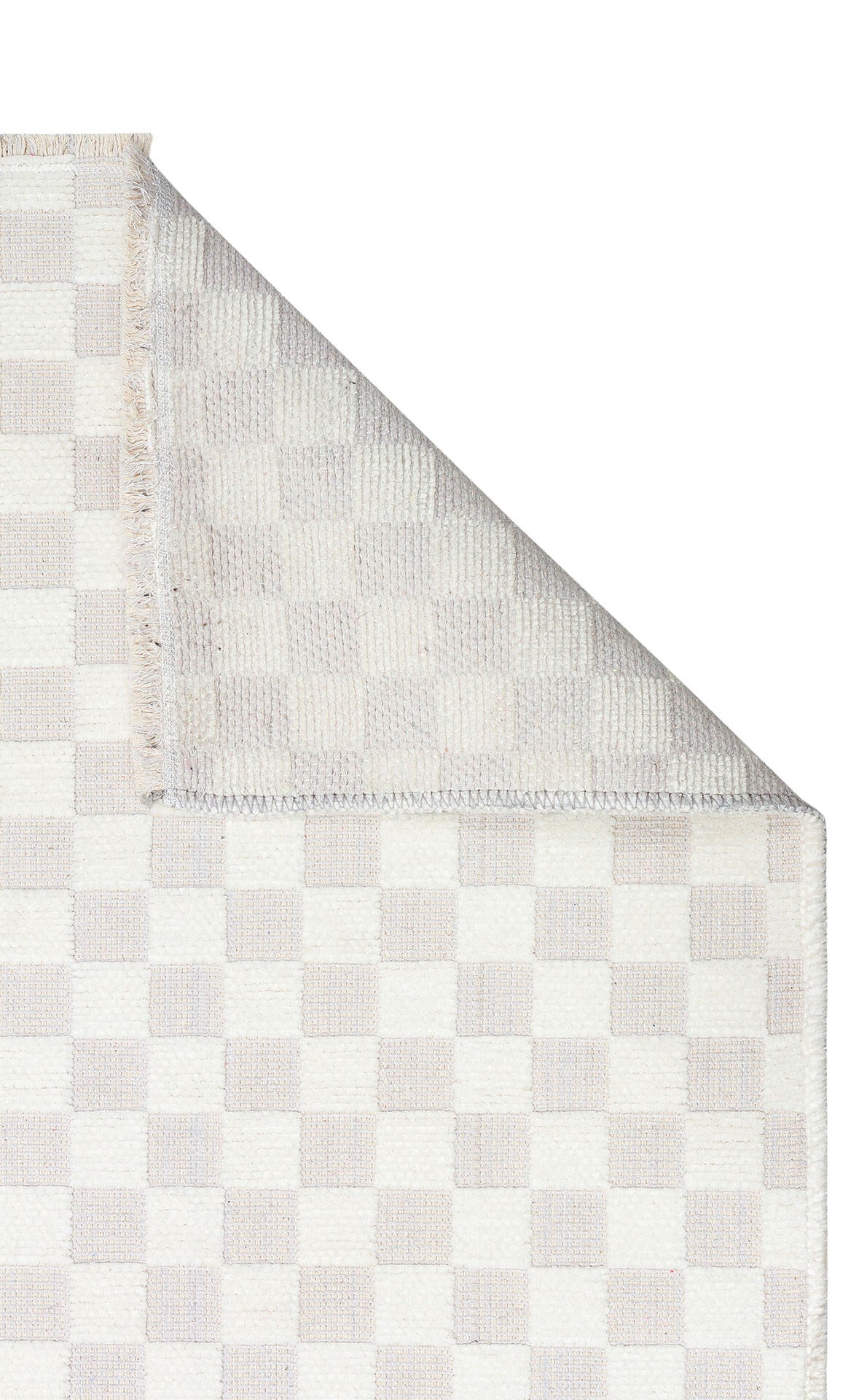 Ada 02 Krem - Yıkanabilir Kaymaz Hav Yapmaz Modern Düz Dokuma Kilim