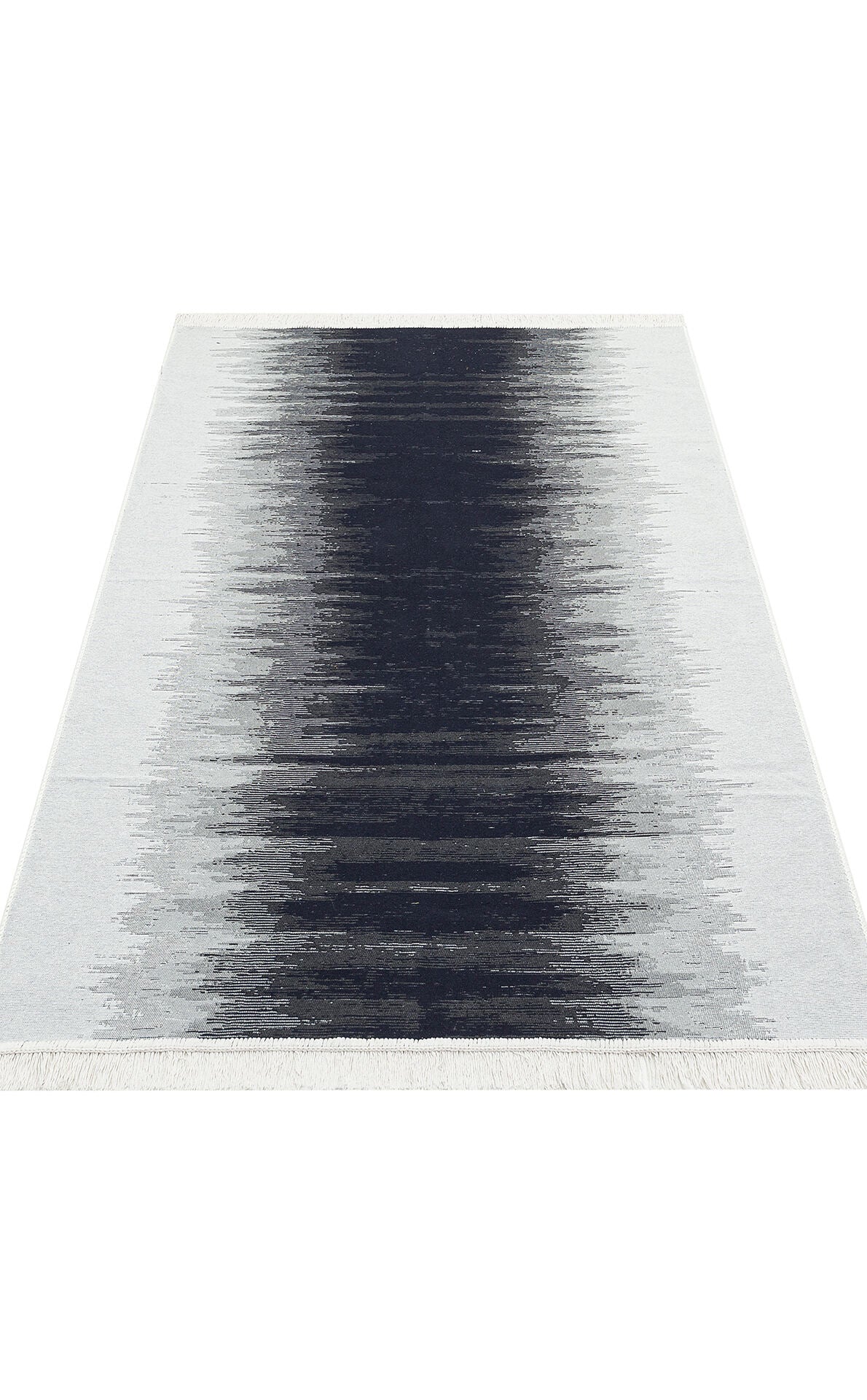 Arya AR 40 Siyah Beyaz - Yıkanabilir Çift Taraflı Modern Dokuma Kilim