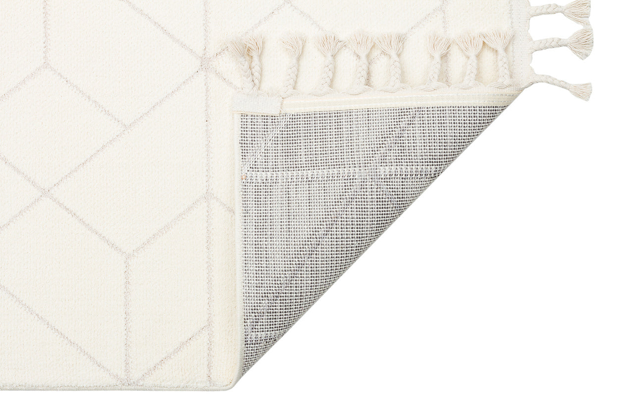 URB 03 WHITE - URBAN - Etnik Desenlere Sahip Hav Toz Vermez Yumuşak Dokulu Modern Halı