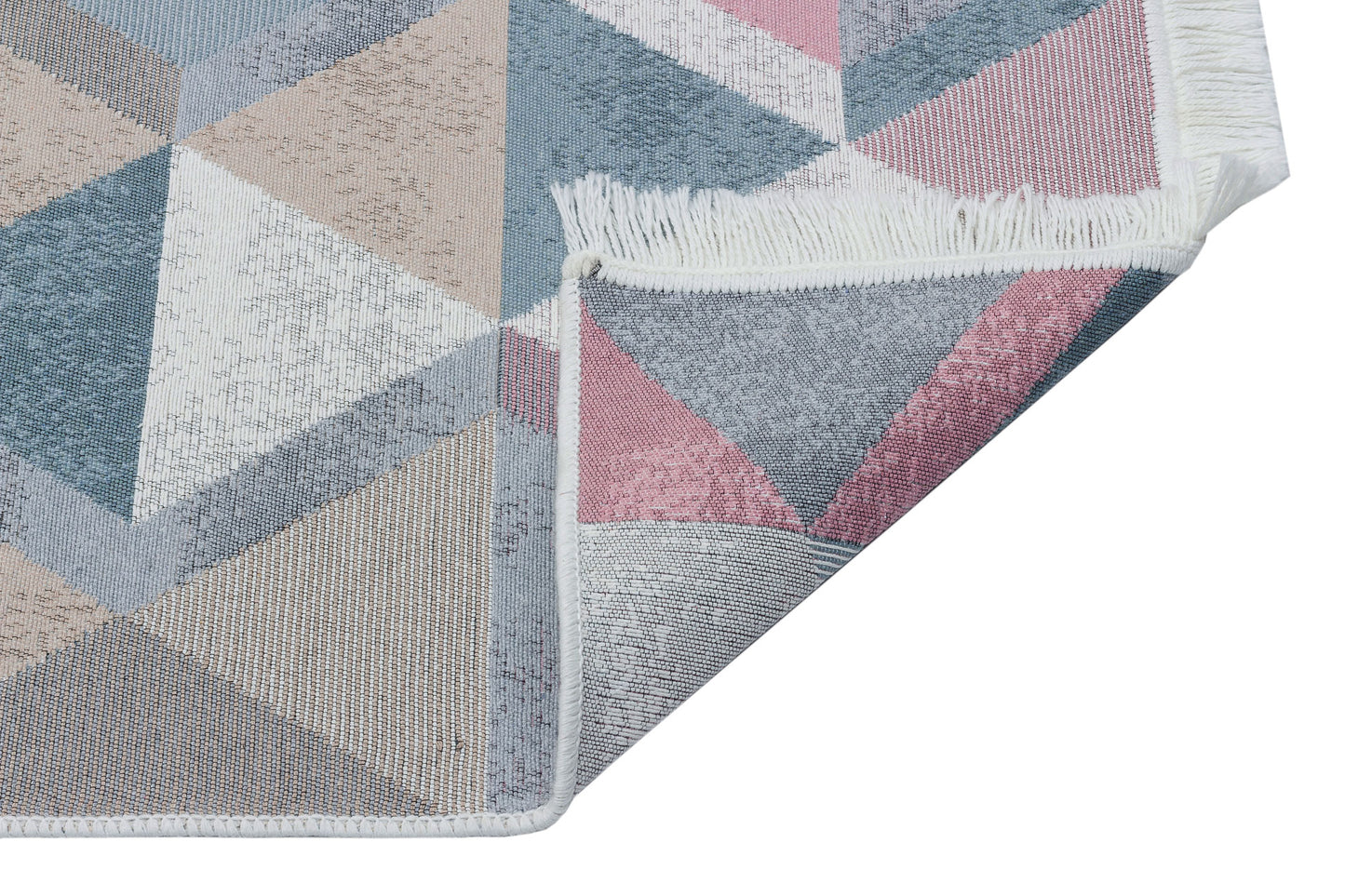 Arya AR 10 Mavi Pembe - Yıkanabilir Çift Taraflı Modern Dokuma Kilim