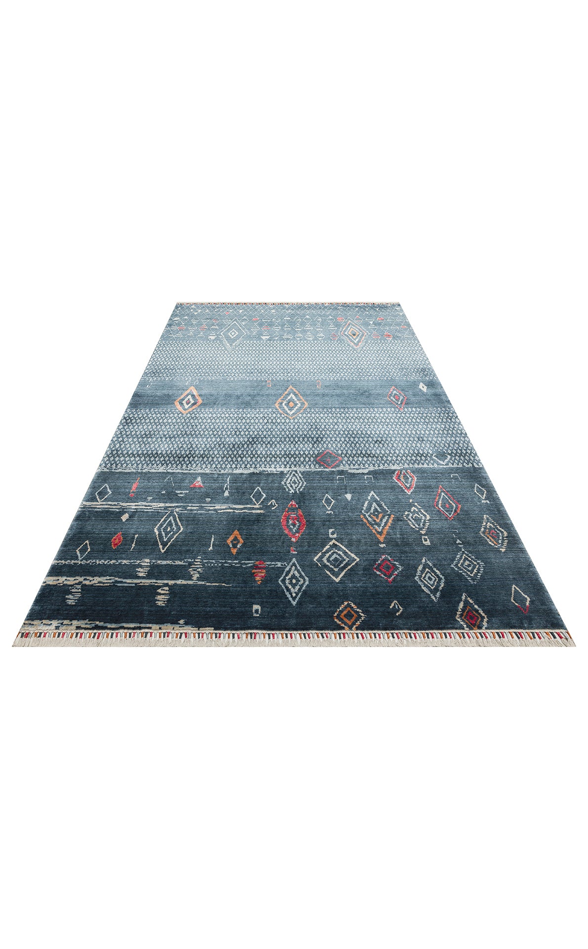 ZR 15 NAVY MULTY - Otantik Desenli El Emeği ile Özel Tezgahlarda Üretilen Modern Uşak Halısı