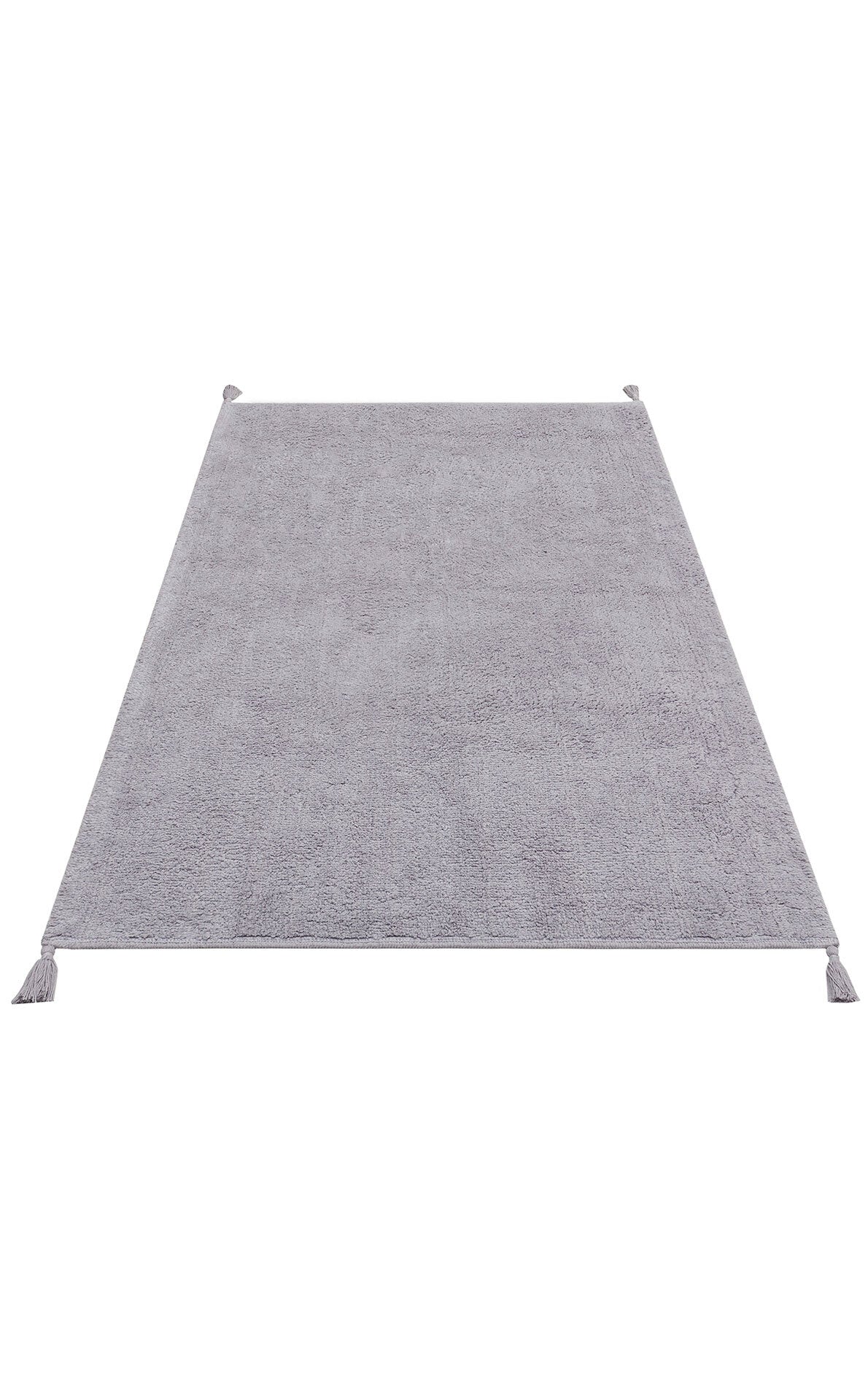 Cotton Boon CBN Plain Gri - Yıkanabilir Kaymaz Naturel Pamuk Bebek Halısı