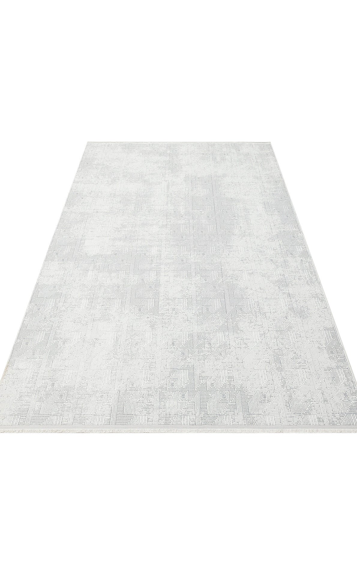 ST 109 CREAM GREY - SATEEN - Yıkanabilir Kaymaz Tabanlı Hav Vermez Sık Dokuma Modern Halı