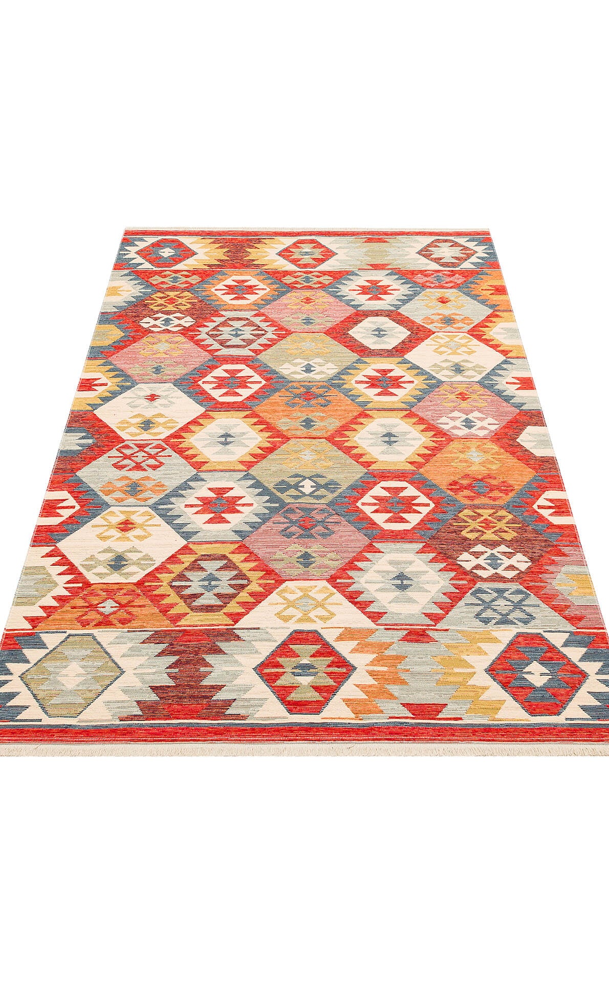 Nomad NMD 01 Çok Renkli - Çift Taraflı Yıkanabilir Kilim | Otantik Kilim