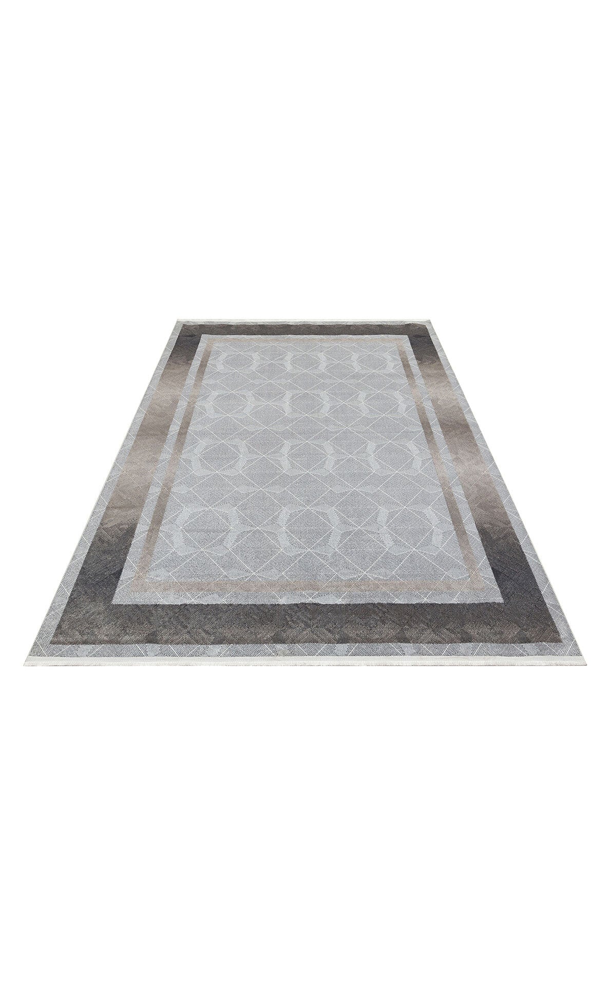ST 103 GREY BEIGE - SATEEN - Yıkanabilir Kaymaz Tabanlı Hav Vermez Sık Dokuma Modern Halı
