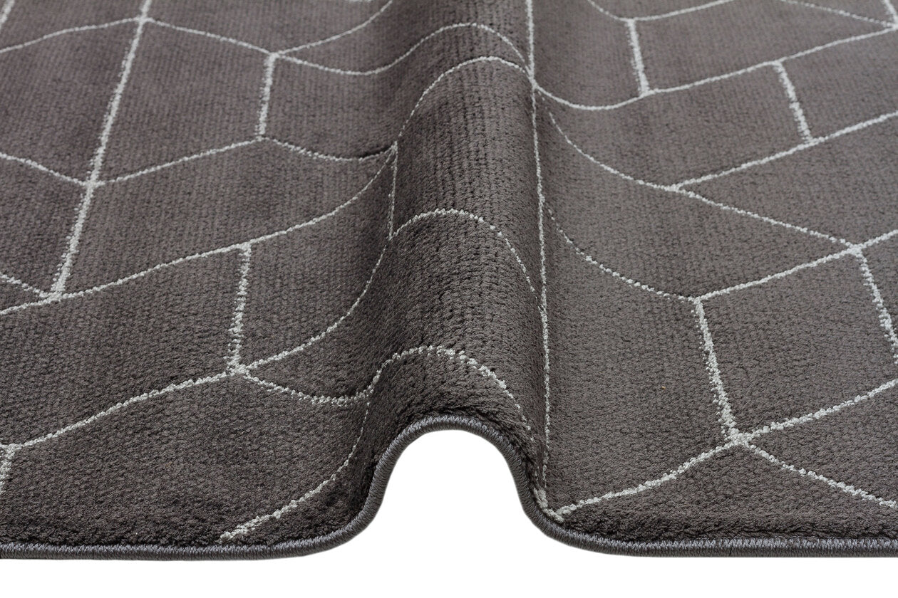 URB 03 BLACK GREY - URBAN - Etnik Desenlere Sahip Hav Toz Vermez Yumuşak Dokulu Modern Halı