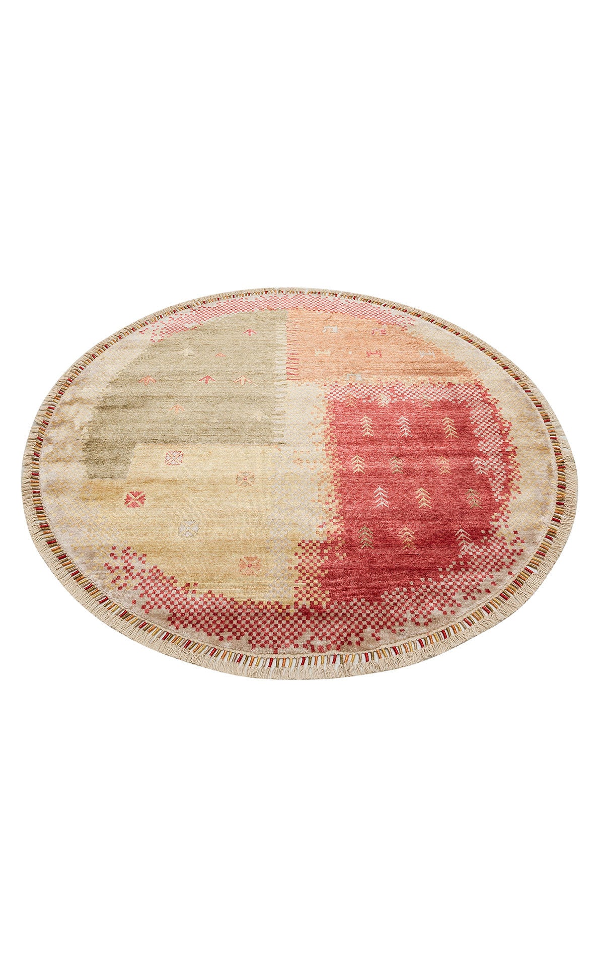 ZR 07 BEIGE AUTUMN Q - Otantik Desenli El Emeği ile Üretilen Modern Uşak Halısı