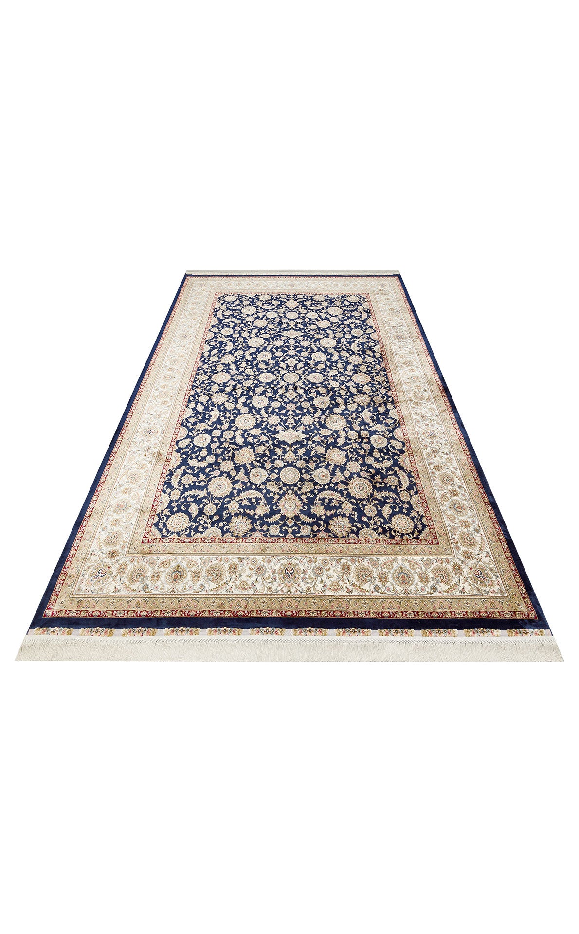 ISF 03 NAVY CREAM - ISFAHAN - Klasik Desenli Yüksek Kalite Sık Dokuma Makine Halısı