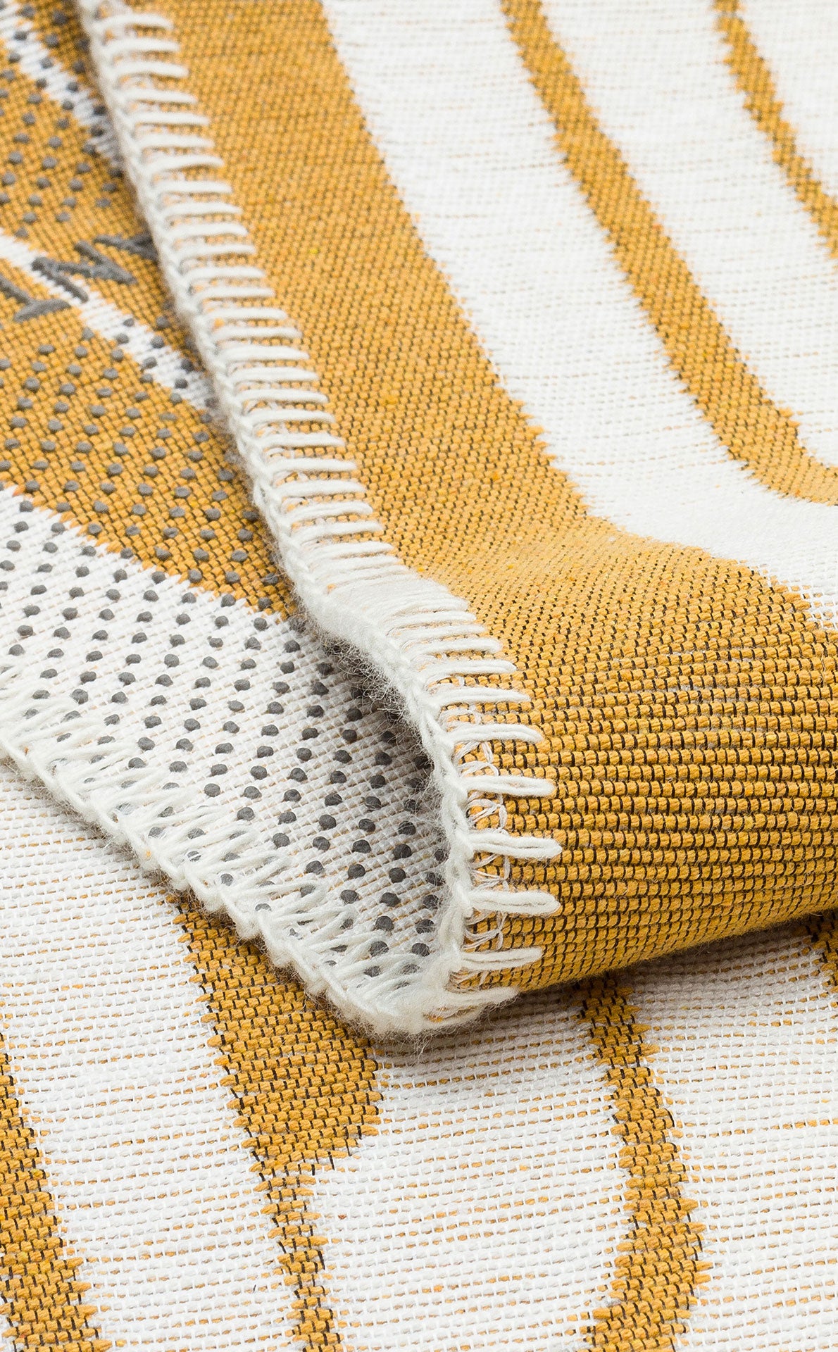 ARN 10 WHITE YELLOW - ARYA NEO - Yıkanabilir Kaymaz Tabanlı Modern Pamuk Kilim