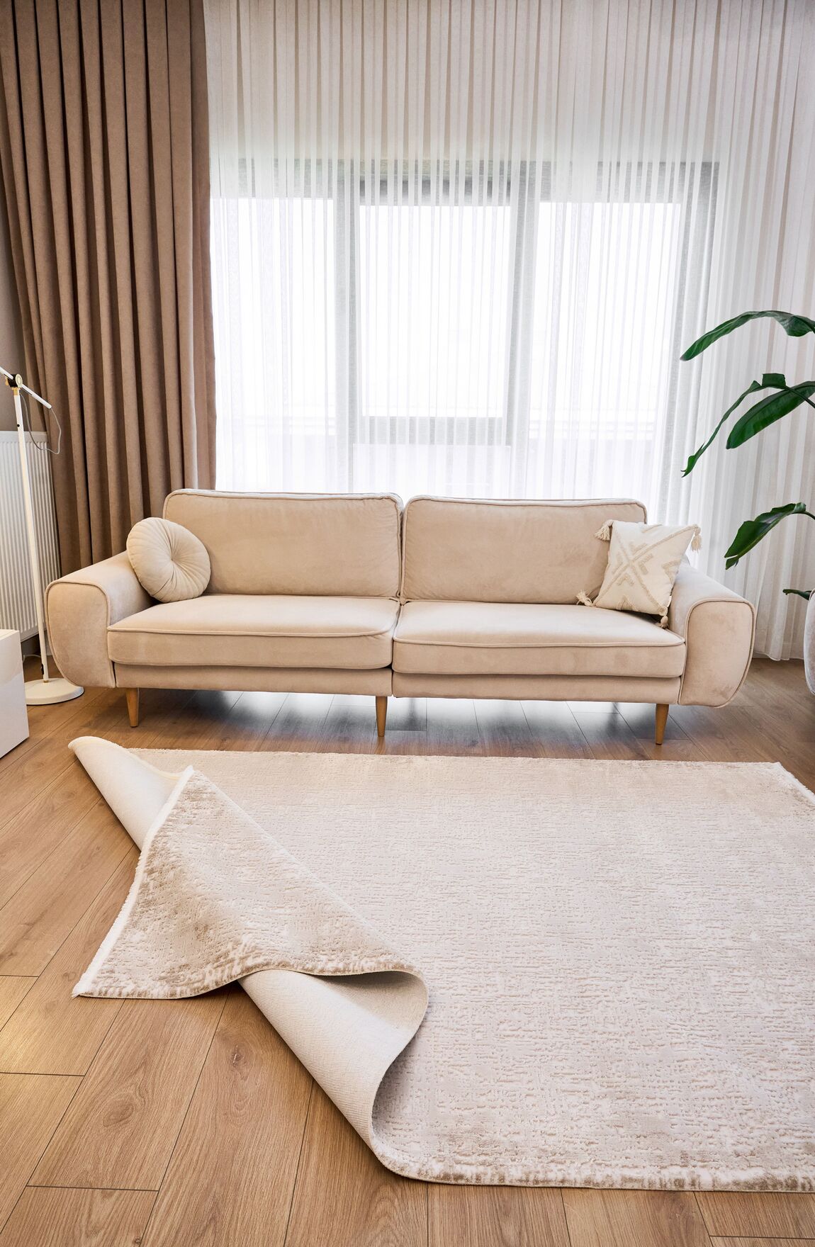 Azur 6552 Vizon - Modern Akrilik Halı | Salon Oturma Halısı