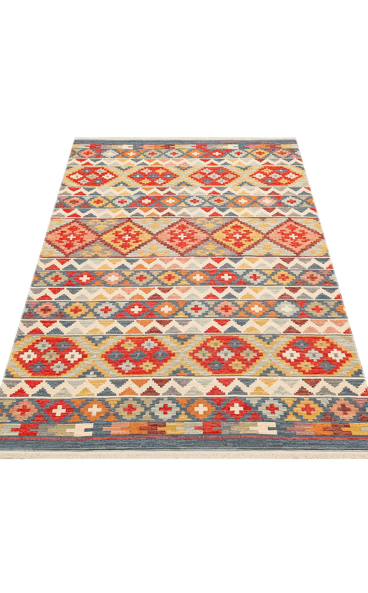 Nomad NMD 02 Mavi - Çift Taraflı Yıkanabilir Kilim | Otantik Kilim