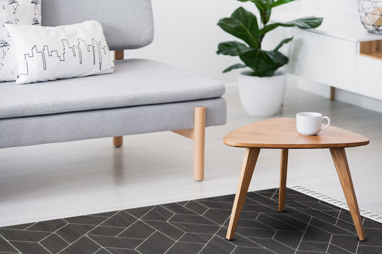 URB 03 BLACK GREY - URBAN - Etnik Desenlere Sahip Hav Toz Vermez Yumuşak Dokulu Modern Halı