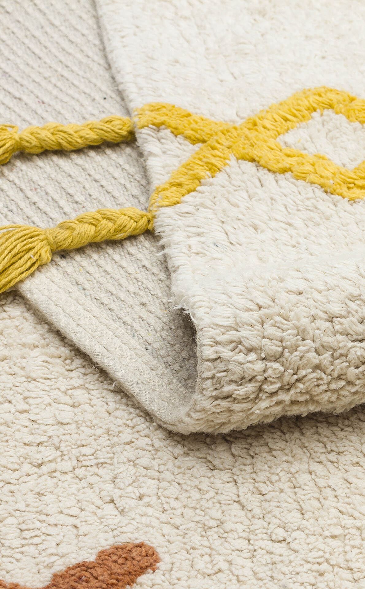 Cotton Boon XXW CBN 12 Çok Renkli - Yıkanabilir Kaymaz Naturel Pamuk Bebek Halısı