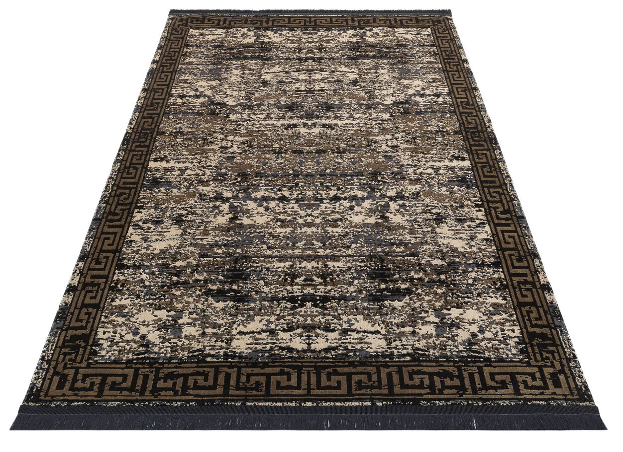 ST 12 BLACK VIZON XW - SATEEN - Hav Toz Vermez Yıkanabilir Kaymaz İnce Dokuma Modern Halı