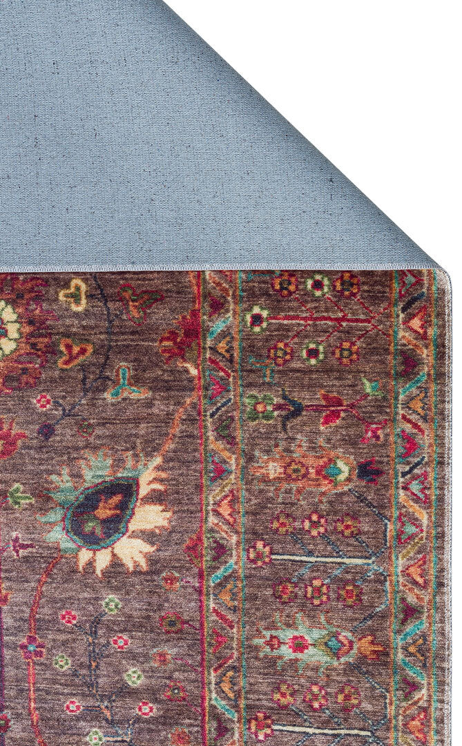 Antique ATK 10 Çok Renkli - Yıkanabilir Kaymaz Antik Desenli Otantik Kilim