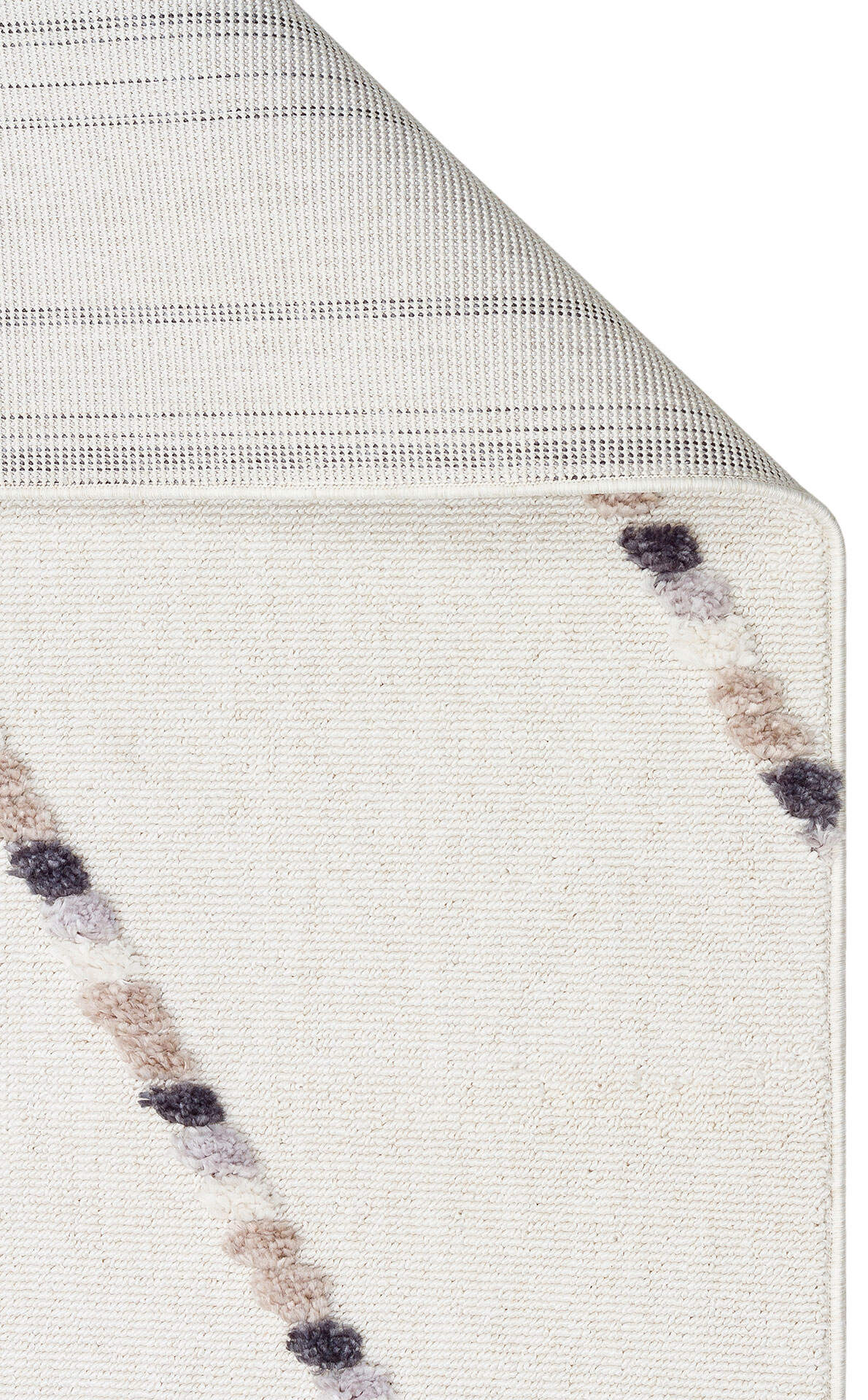 TRZ 04 WHITE BEIGE - TERAZZO - Hav Toz Vermez Yumuşak Dokulu Etnik Örgü Desenlere Sahip Modern İskindinav Halı