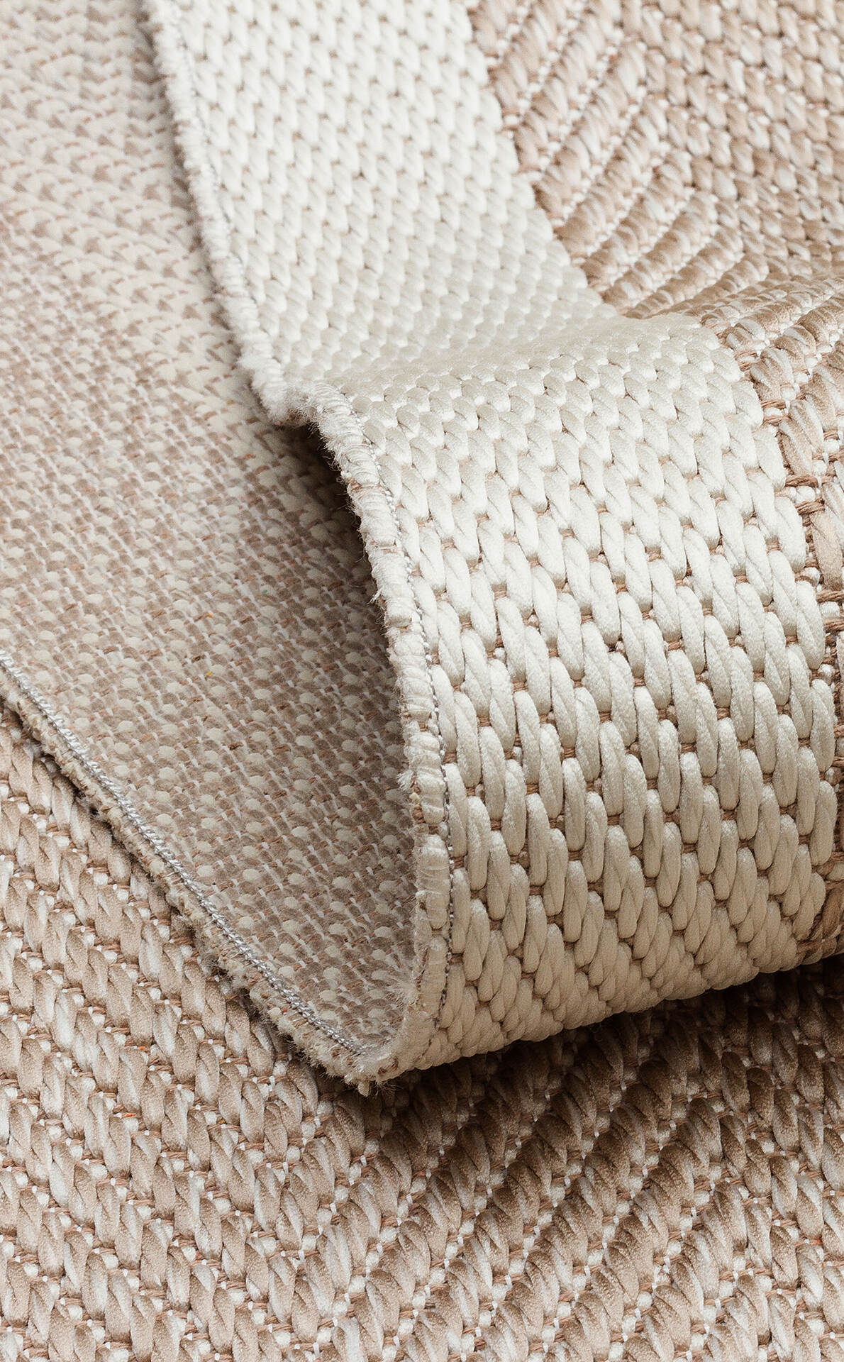 Mono MNO 02 Bej - Yıkanabilir Kaymaz Kilim Halı