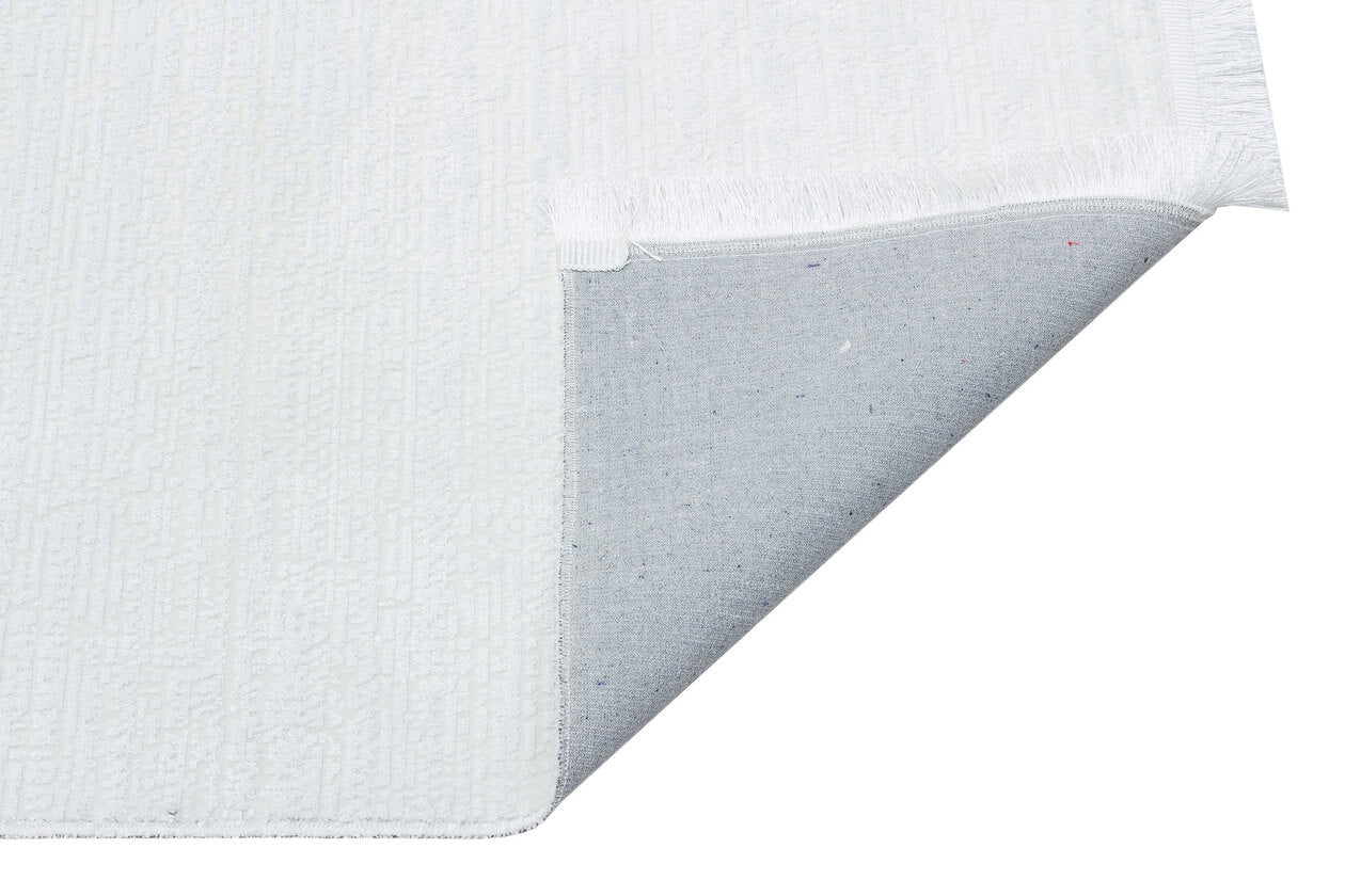 ST 09 WHITE XW - SATEEN - Hav Toz Vermez Yıkanabilir Kaymaz İnce Dokuma Modern Halı