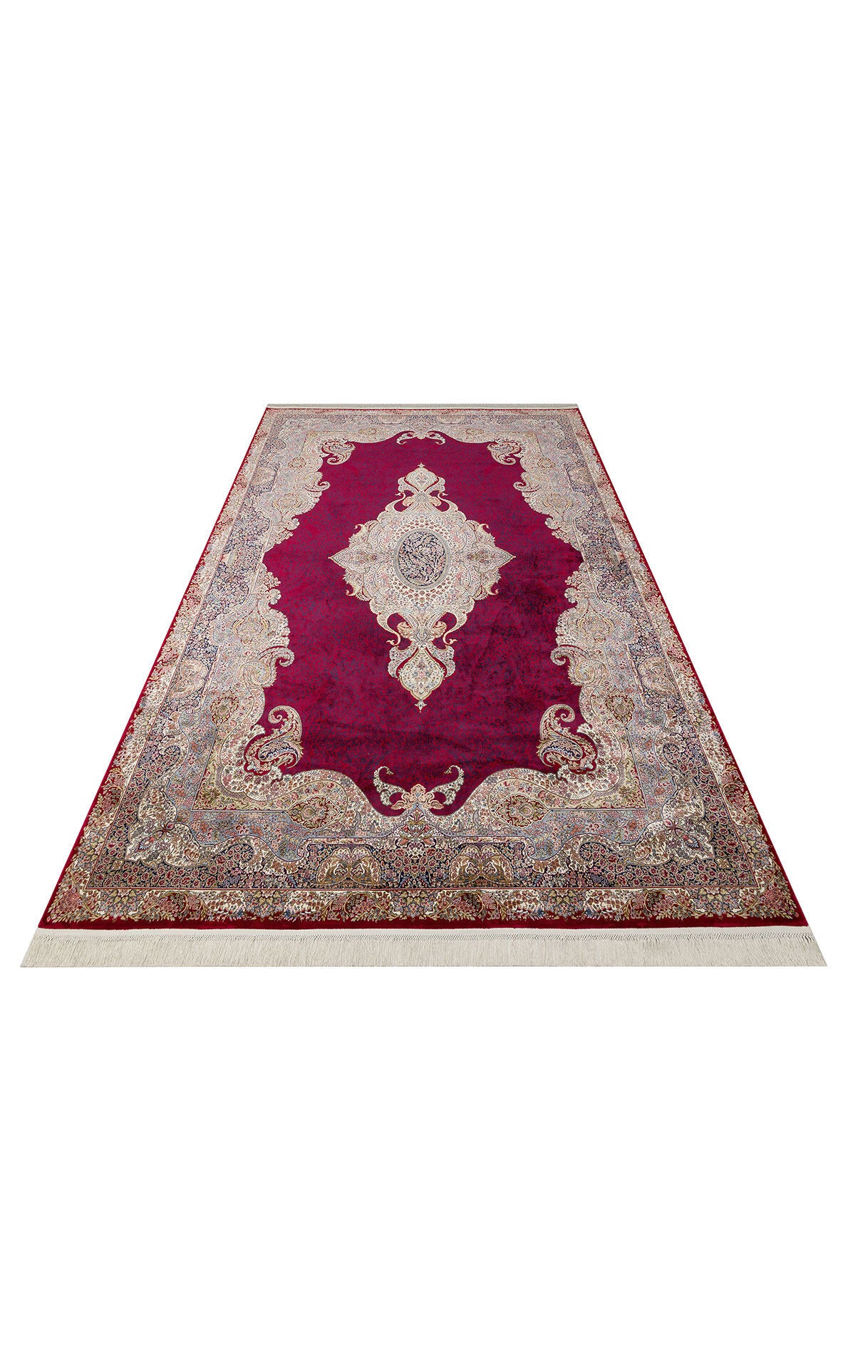 Isfahan Seccade ISF 02 Kırmızı - Viskon Klasik Desenli Seccade Sık Dokuma Seccade