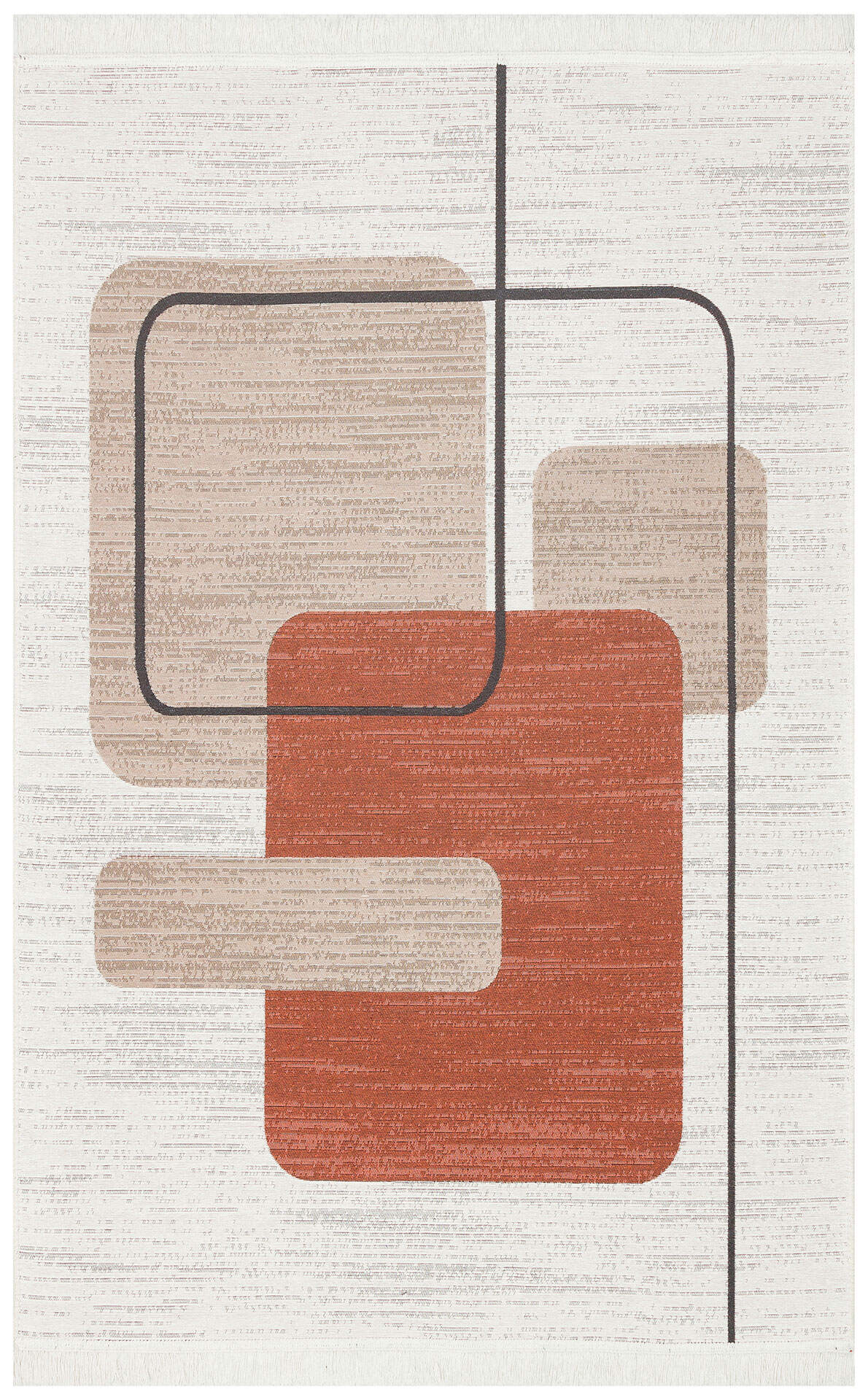 AR 36 BLACK TERRA - ARYA - Yıkanabilir Çift Taraflı Modern Desenli Dokuma Kilim