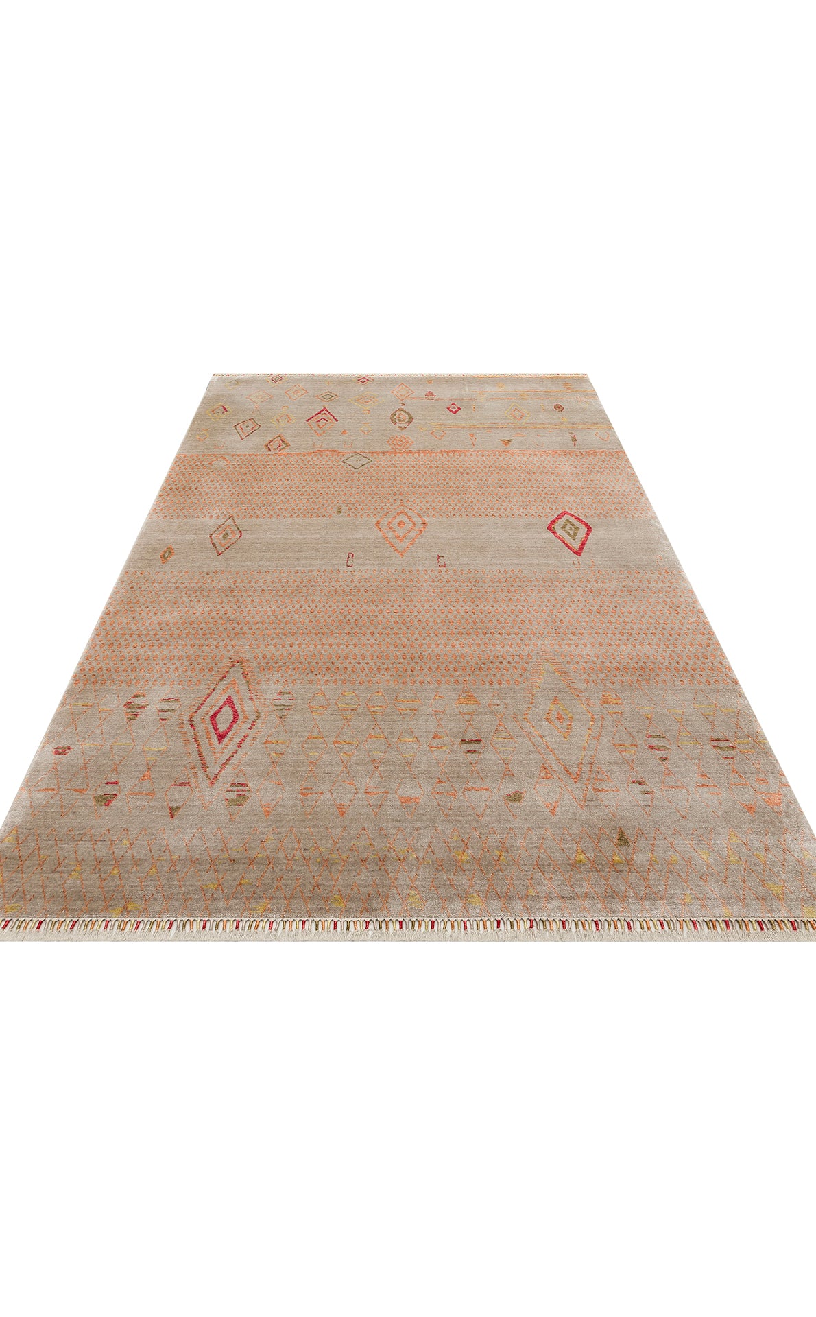 ZR 15 BEIGE AUTUMN - Otantik Desenli El Emeği ile Özel Tezgahlarda Üretilen Modern Uşak Halısı