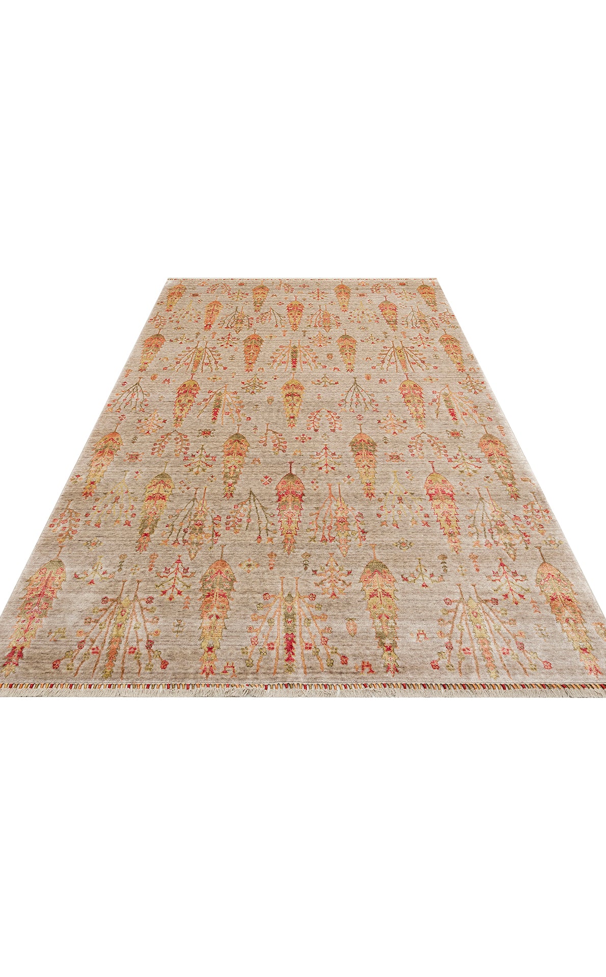 ZR 08 BEIGE AUTUMN - Otantik Desenli El Emeği ile Özel Tezgahlarda Üretilen Modern Uşak Halısı