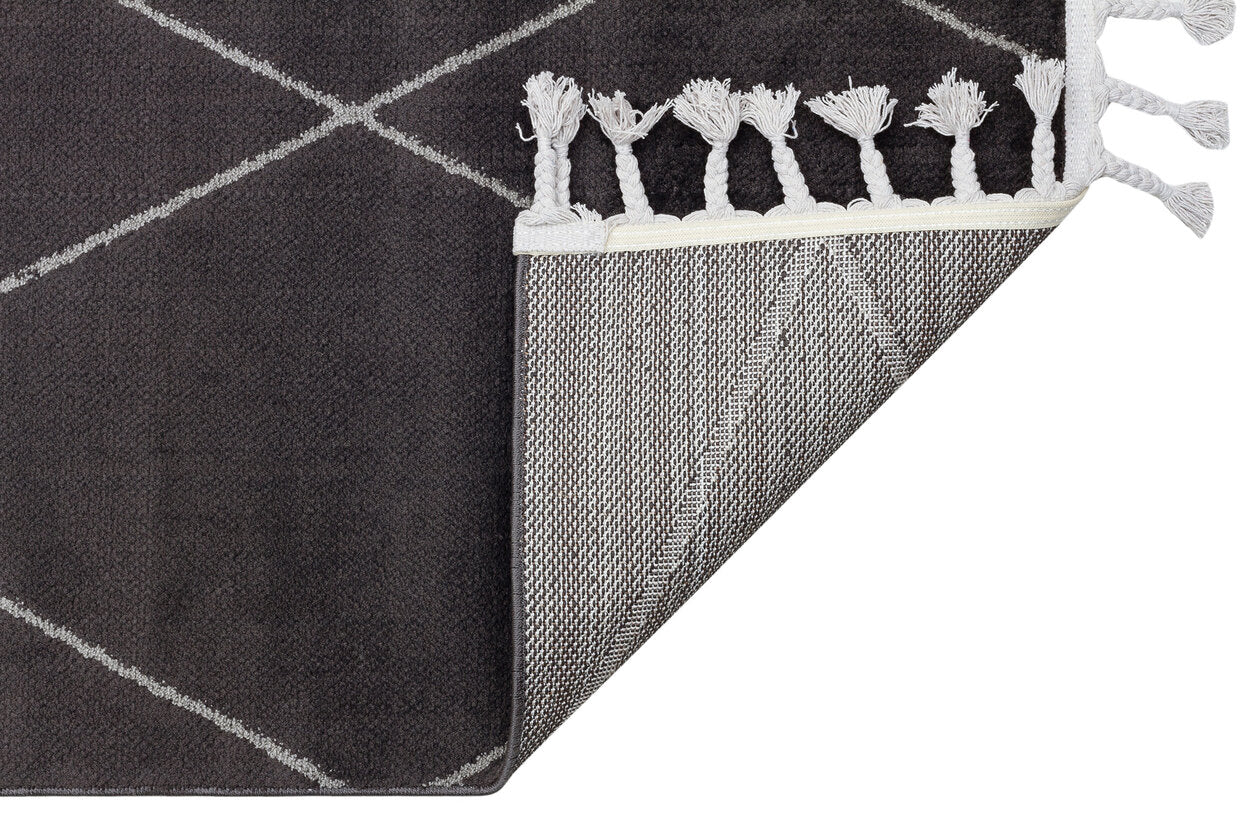 URB 02 BLACK GREY - URBAN - Etnik Desenlere Sahip Hav Toz Vermez Yumuşak Dokulu Modern Halı