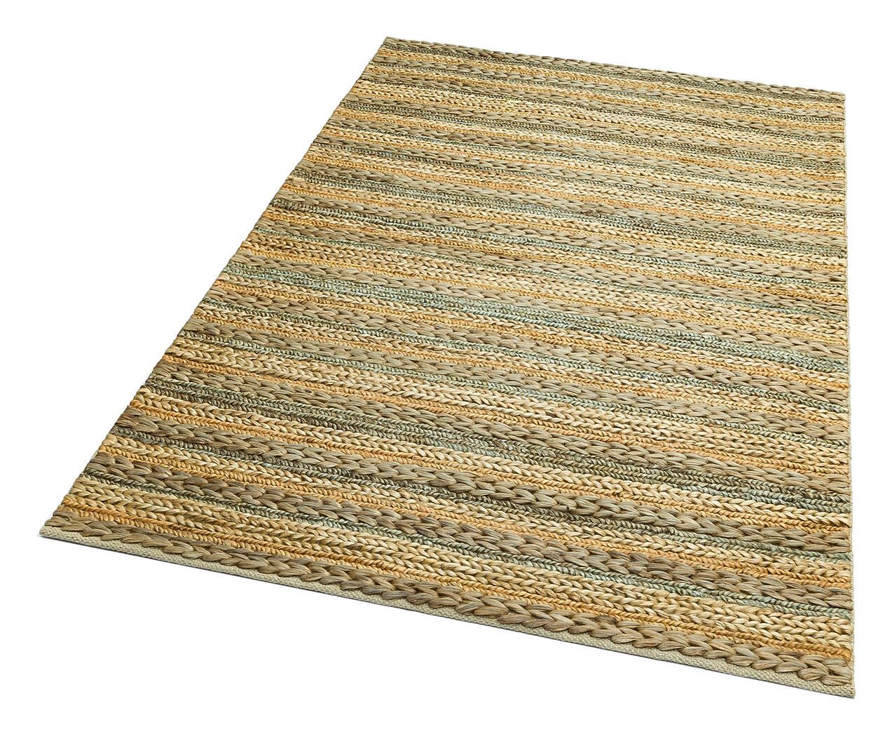 Netra S-1103 Çok Renkli XW - El Dokuma Jüt Hasır Halı Naturel Örgü Desen