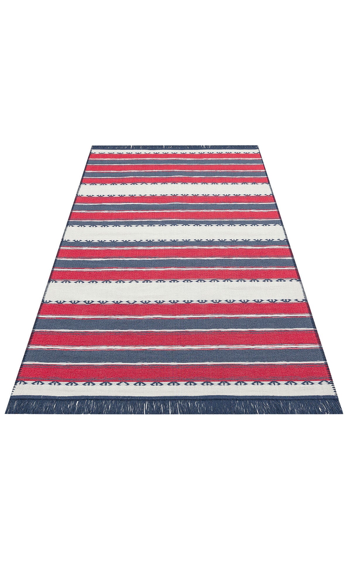 ARC 05 RED NAVY - ARYA CRAFT - Hav Toz Vermez Yıkanabilir Modern Desenli Dokuma Kilim