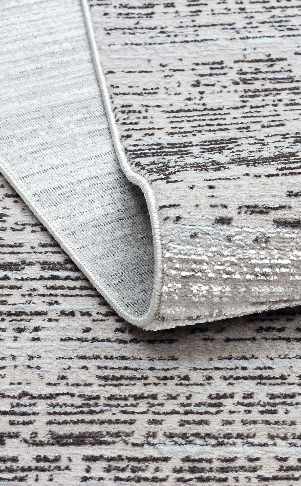 ST 101 D.GREY XW - SATEEN - Hav Toz Vermez Yıkanabilir Kaymaz İnce Dokuma Modern Halı