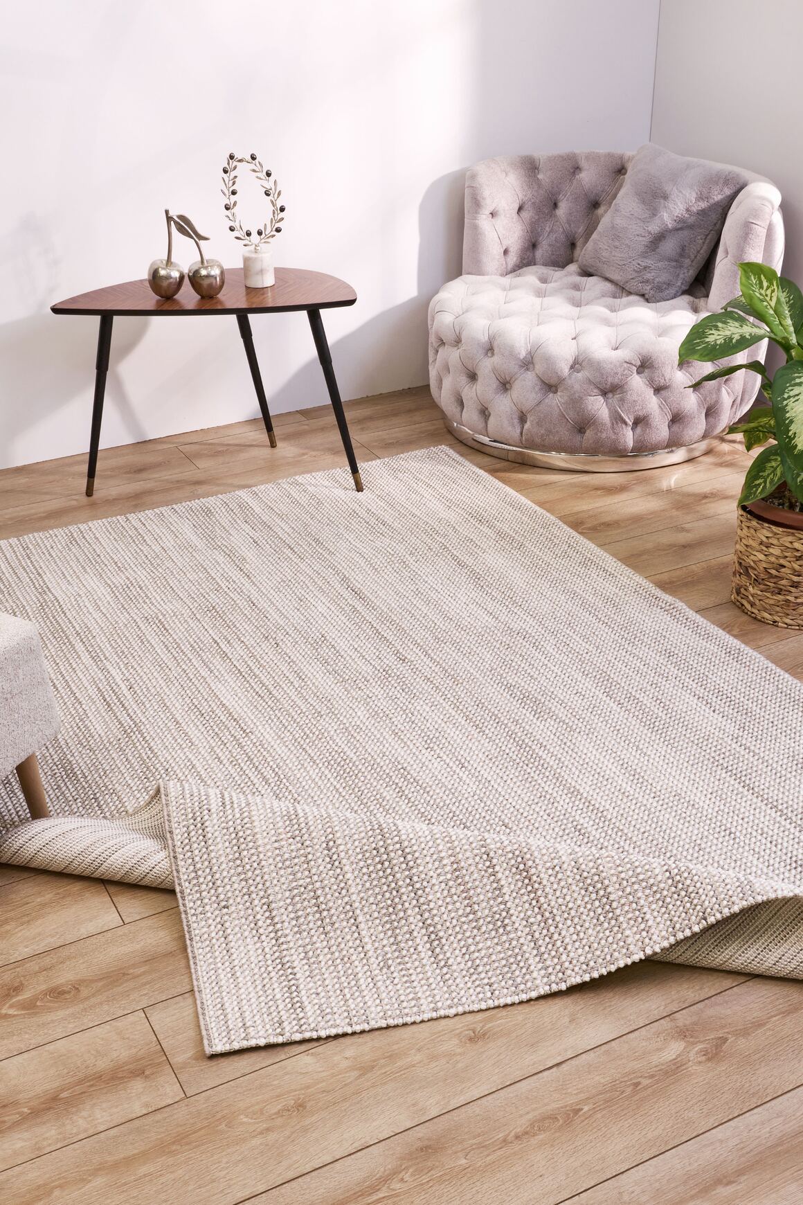 Gala 2201 Gri - Modern Bukle Halı Salon Halısı