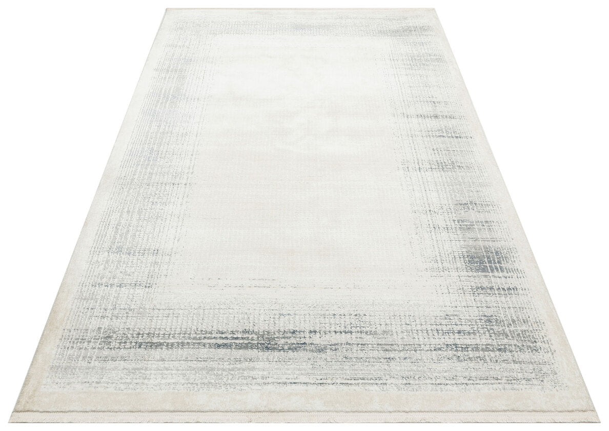 LGS 08 CREAM SILVER XW - LAGOS XW - Hav Toz Vermez Eskitme Desenli Modern Makine Halısı