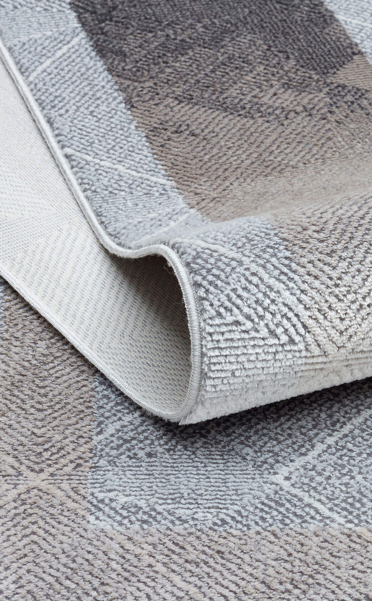 ST 103 GREY BEIGE - SATEEN - Yıkanabilir Kaymaz Tabanlı Hav Vermez Sık Dokuma Modern Halı