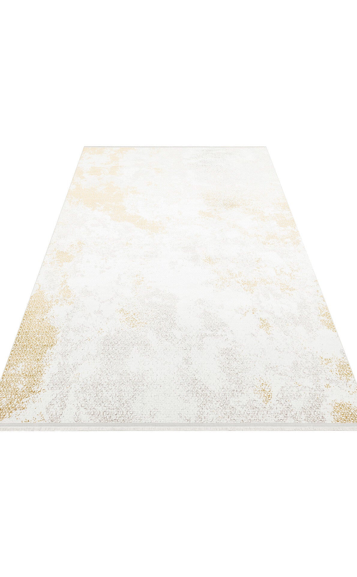 ST 108 CREAM GOLD - SATEEN - Yıkanabilir Kaymaz Tabanlı Hav Vermez Sık Dokuma Modern Halı