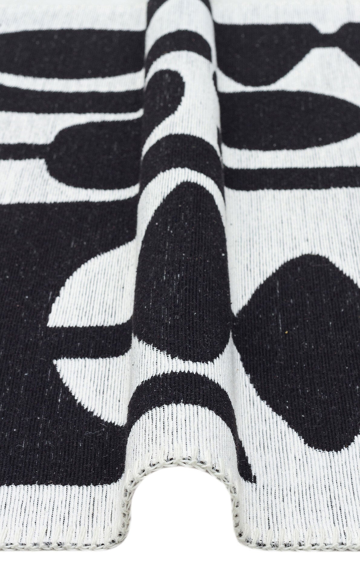 Arya Neo ARN 07 Beyaz Siyah - Yıkanabilir Çift Taraflı Modern Dokuma Kilim