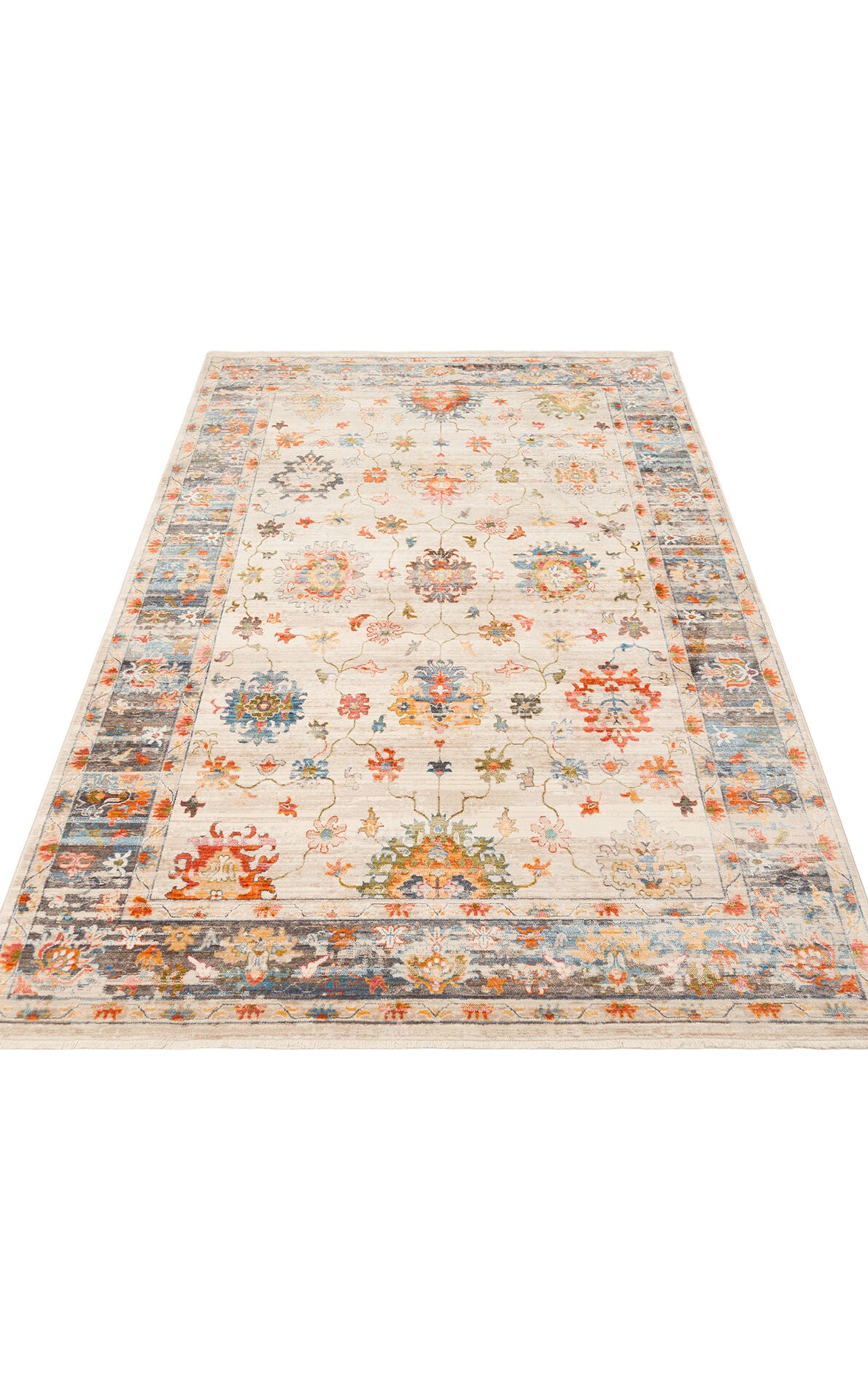 PTA 19 BEIGE MULTY - PIETRA - Sıcak Renk Tonlu Etnik Desenli Yumuşak Dokulu Makine Halısı