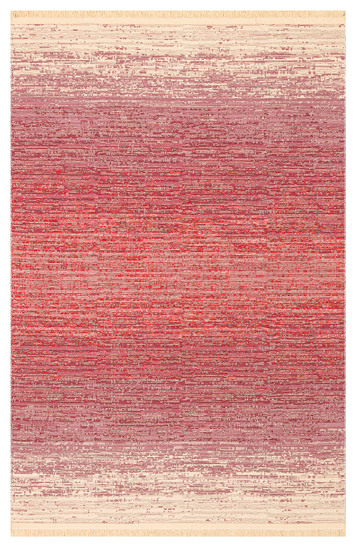 Kutnu Kilim KTN 01 Pembe Ombre Renk Geçişli Çift Taraflı Yıkanabilir Hav Vermez Salon Mutfak Kilimi