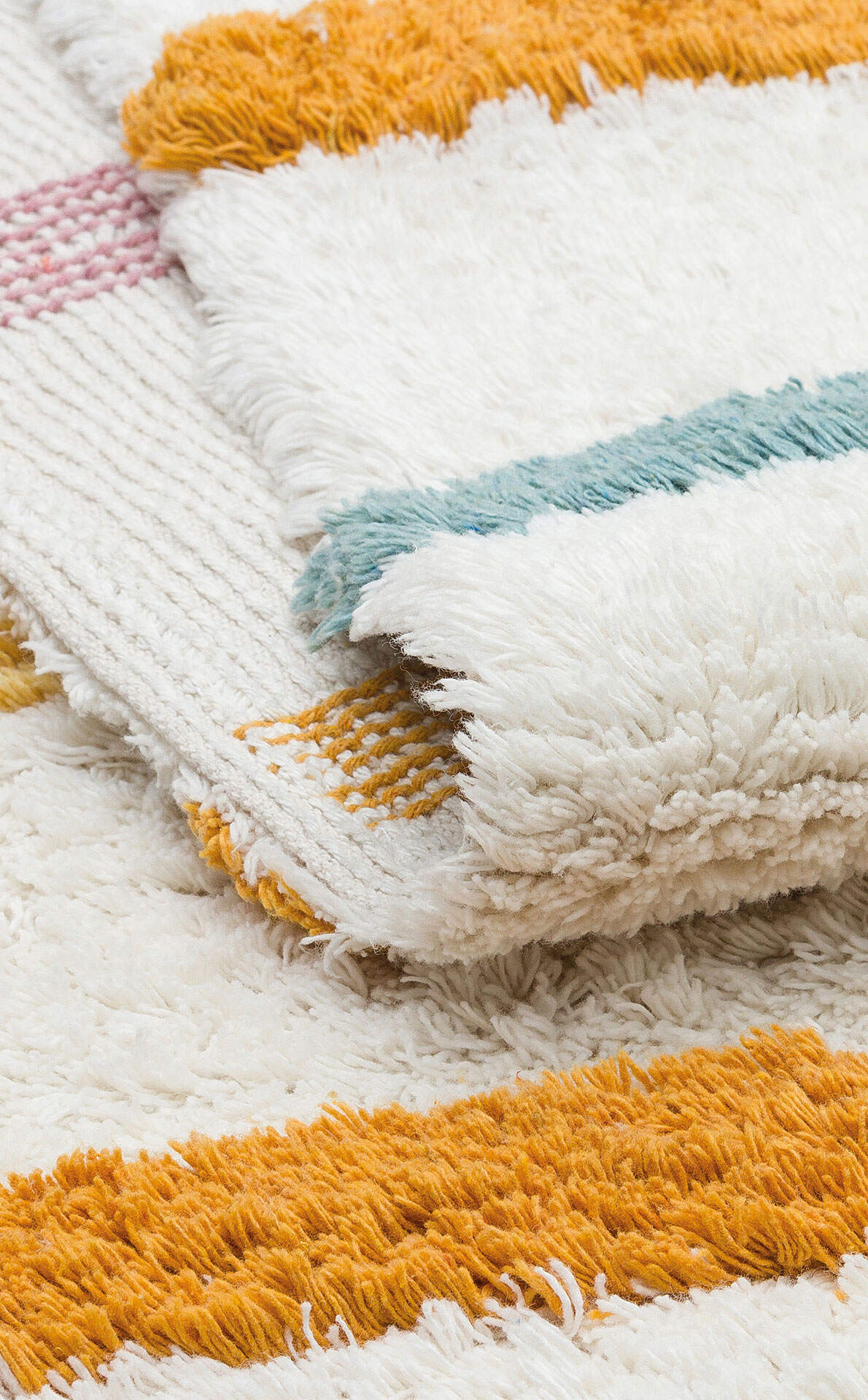 Cotton Boon XW CBN 03 Çok Renkli - Yıkanabilir Kaymaz Naturel Pamuk Bebek Halısı